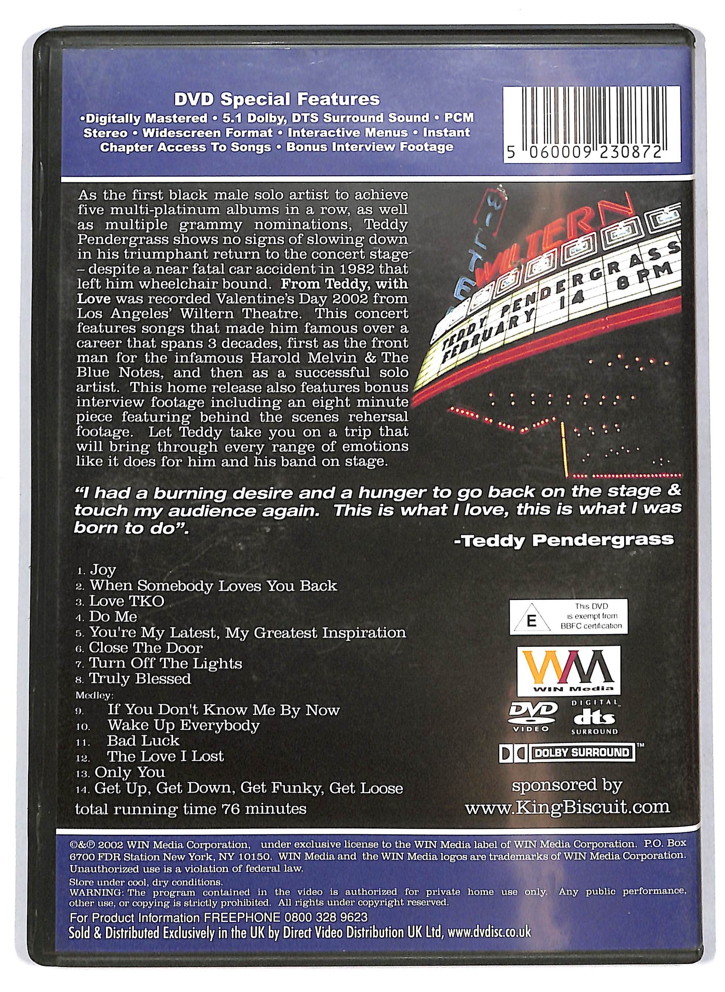 EBOND Teddy Pendergrass – From Teddy With Love DVD D709324