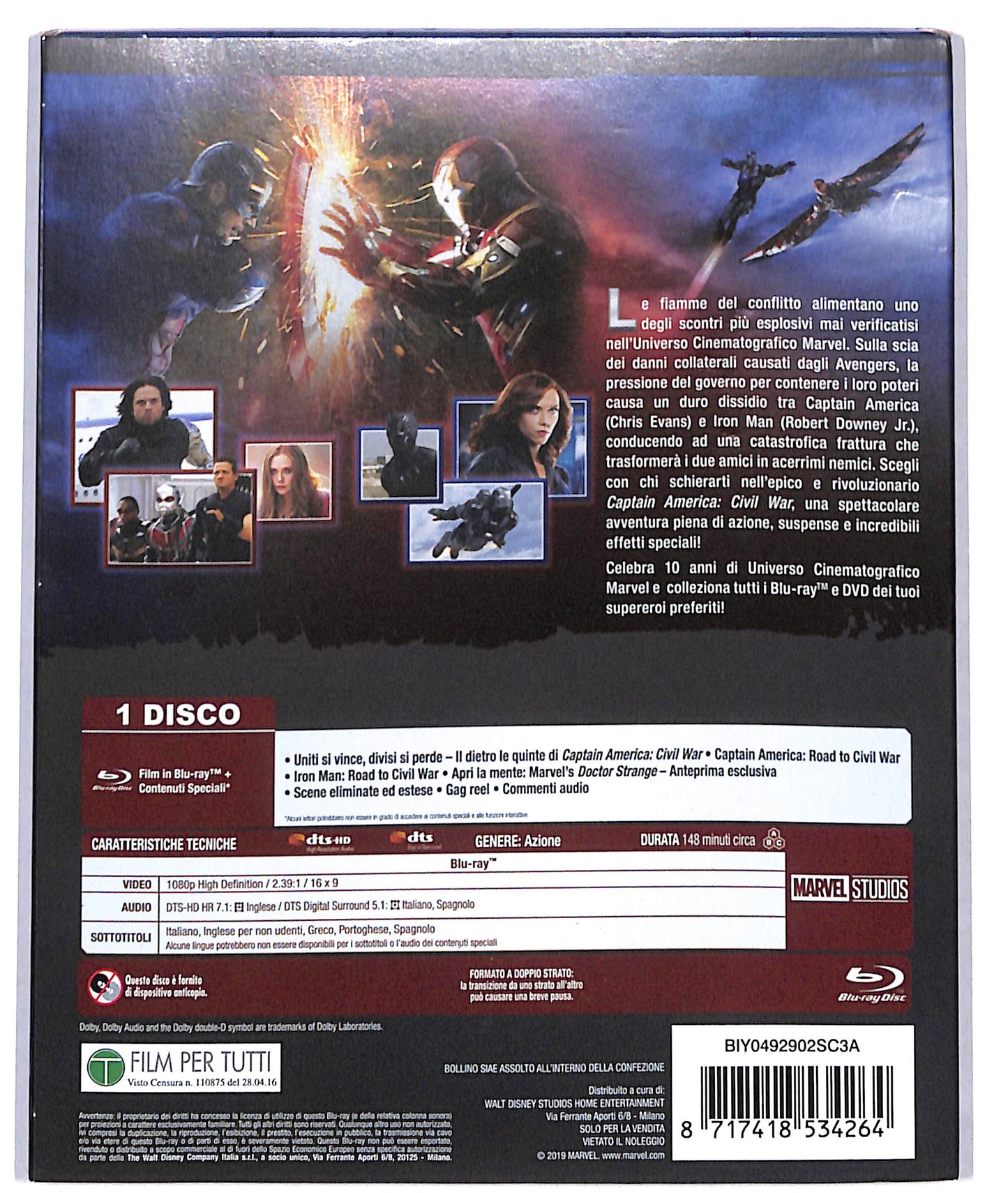 EBOND Captain america civil war BLURAY D709439