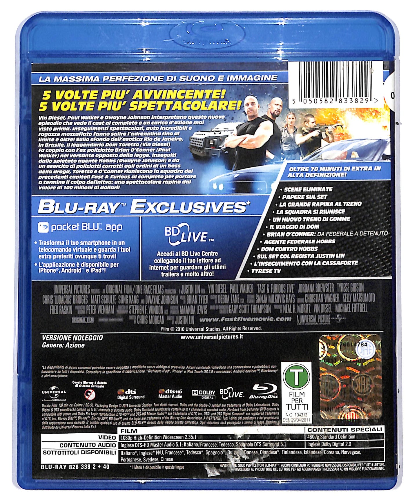 EBOND Fast & Furious 5  NOLEGGIO BLURAY D709575