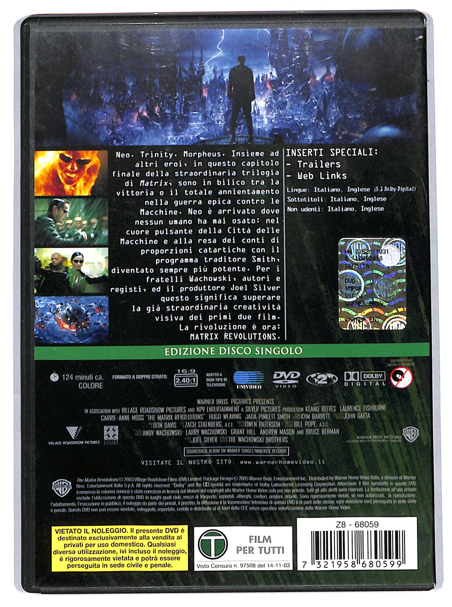 EBOND matrix revolutions - edizione disco singolo DVD D710706