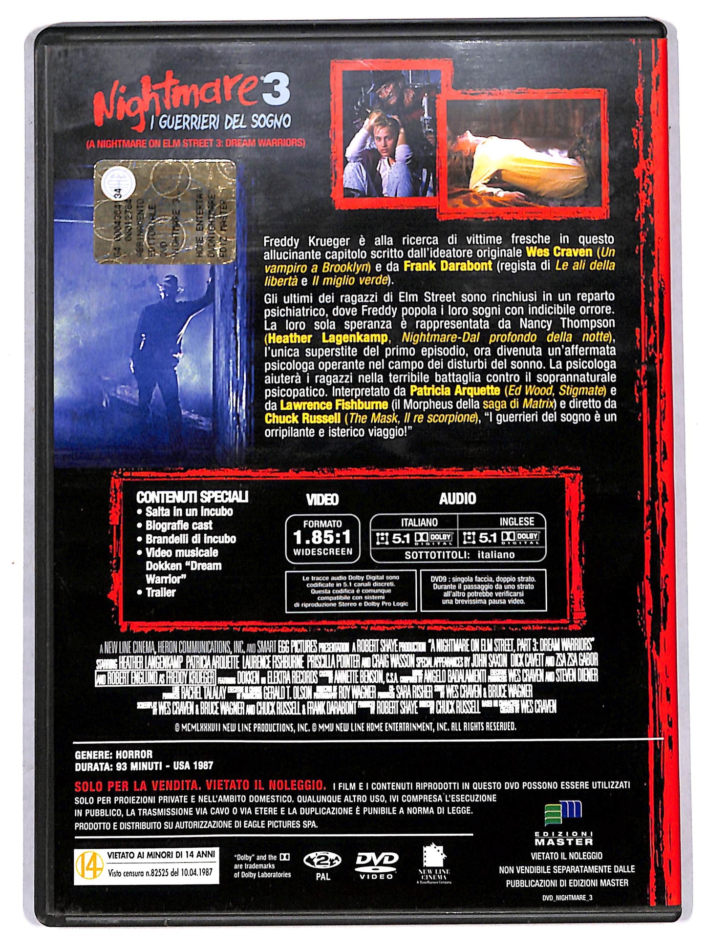 EBOND Nightmare 3 - I guerrieri del sogno  EDITORIALE DVD D712726