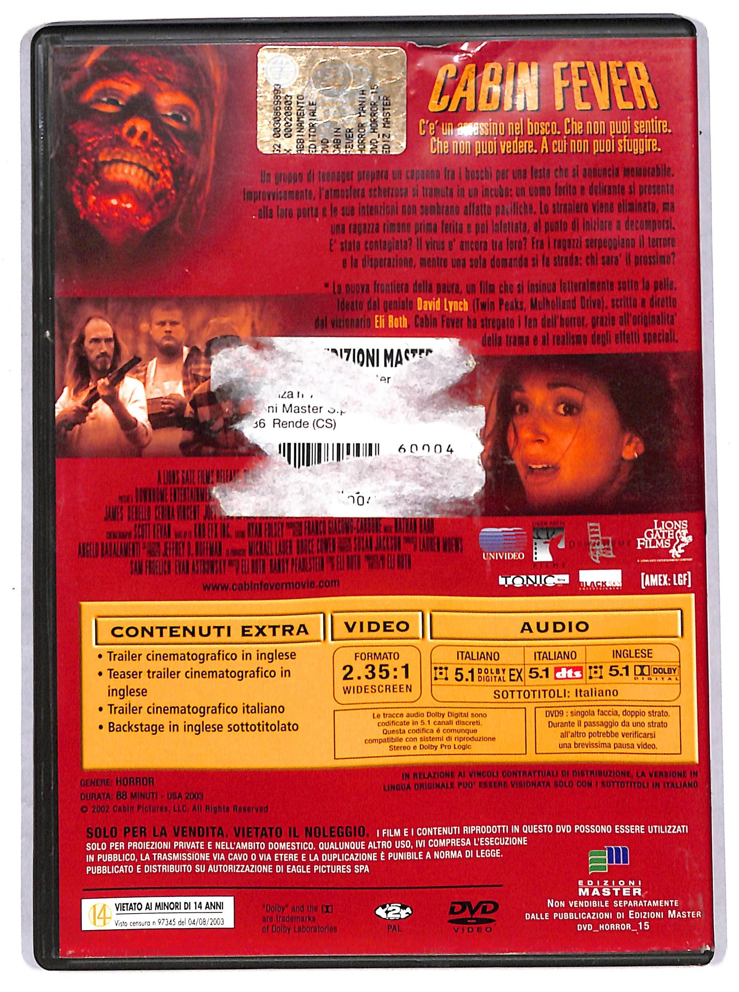 EBOND Cabin Fever EDITORIALE DVD D712762
