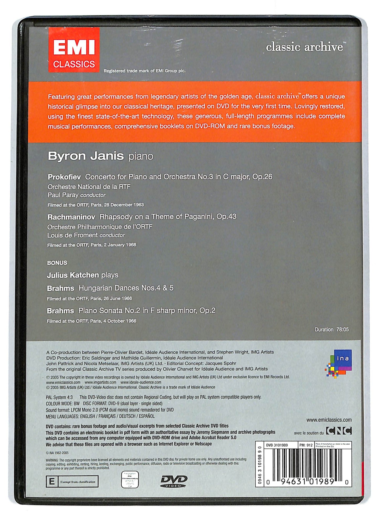 EBOND Classic Aechive - Byron Janis Volume 40  DVD D714649
