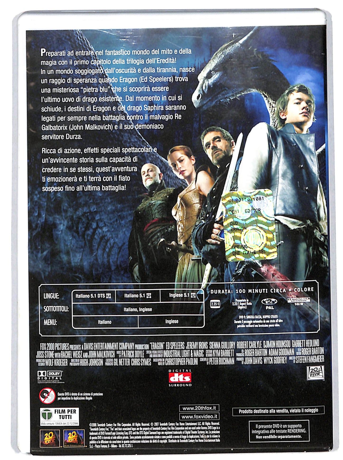 EBOND Eragon EDITORIALE DVD D715354