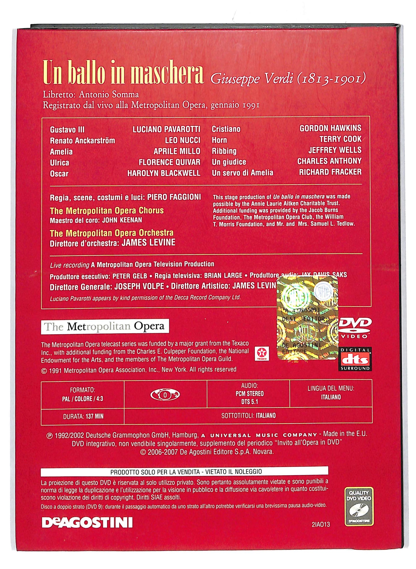 EBOND Un ballo in maschera - volume 13  EDITORIALE DVD D715545