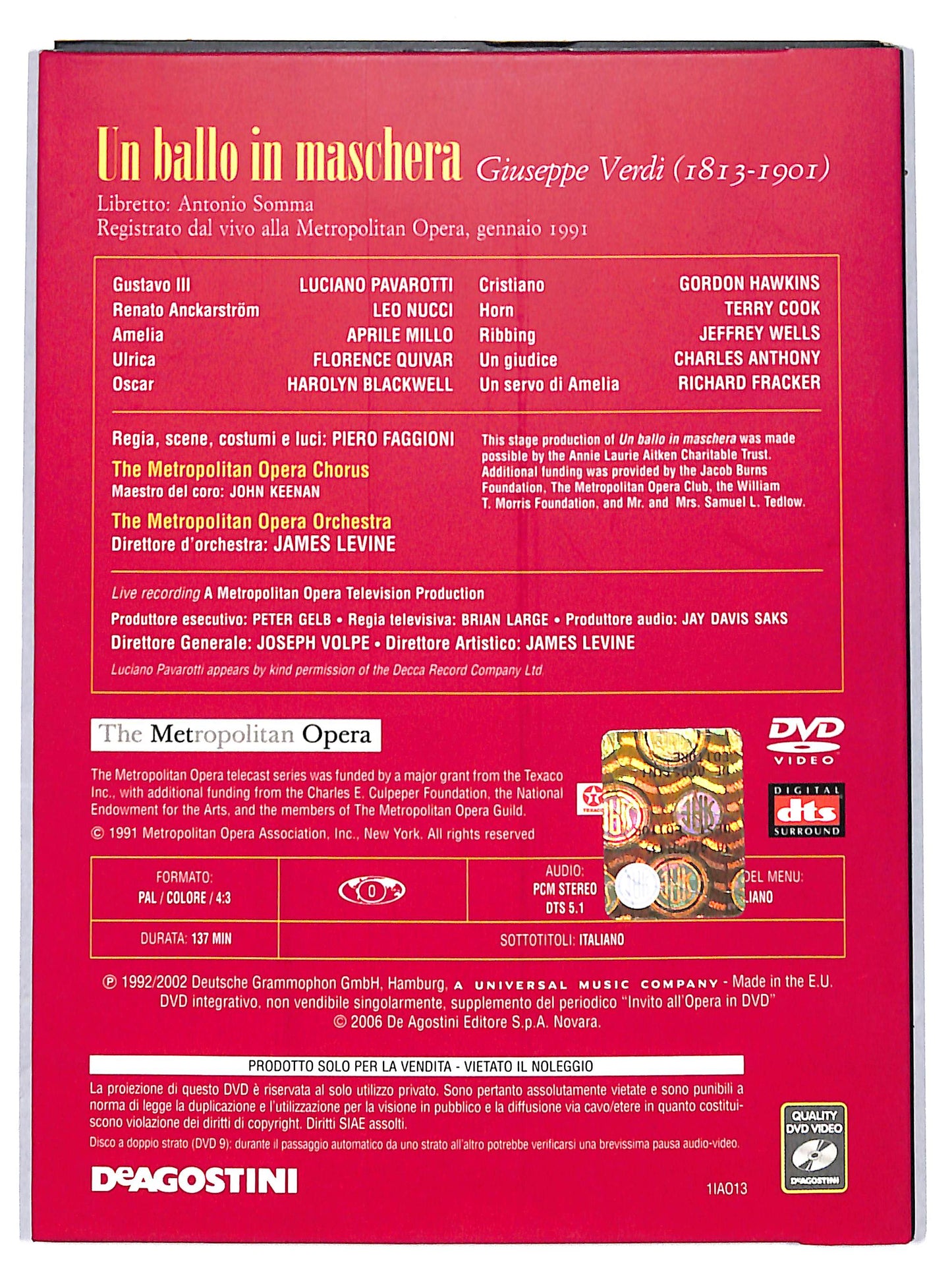 EBOND Un ballo in maschera - volume 13  EDITORIALE DVD D716020