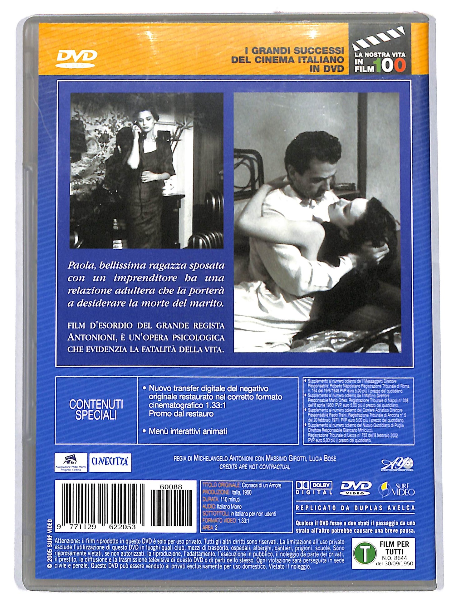 EBOND Cronaca Di Un Amore DVD  Editoriale EDITORIALE D716211