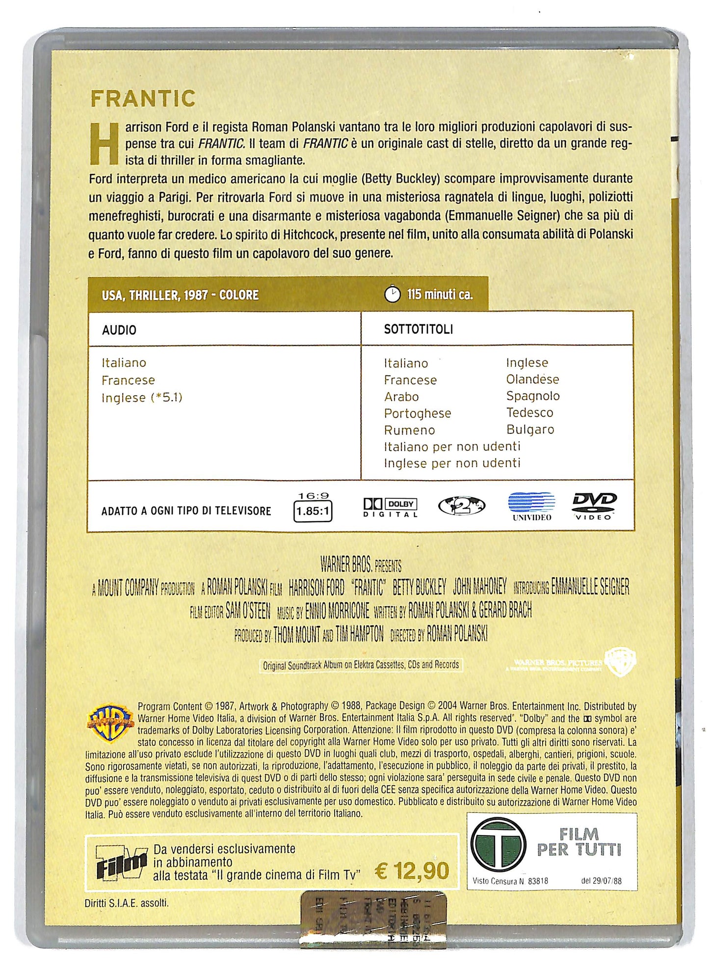 EBOND Frantic  EDITORIALE DVD D717844