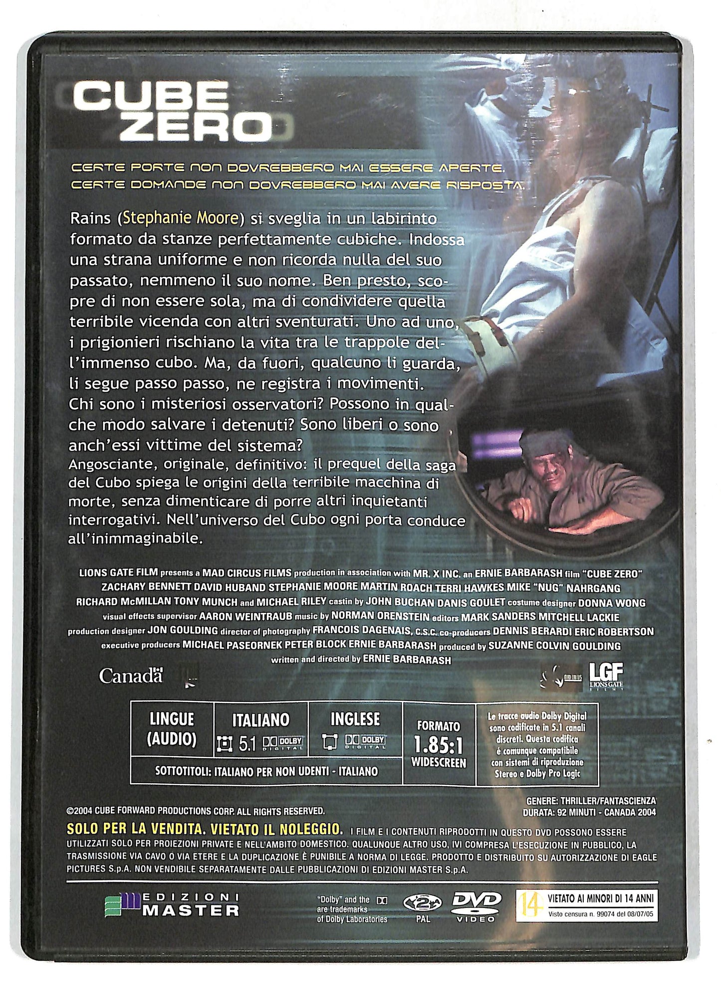 EBOND Cube Zero  EDITORIALE DVD D720057
