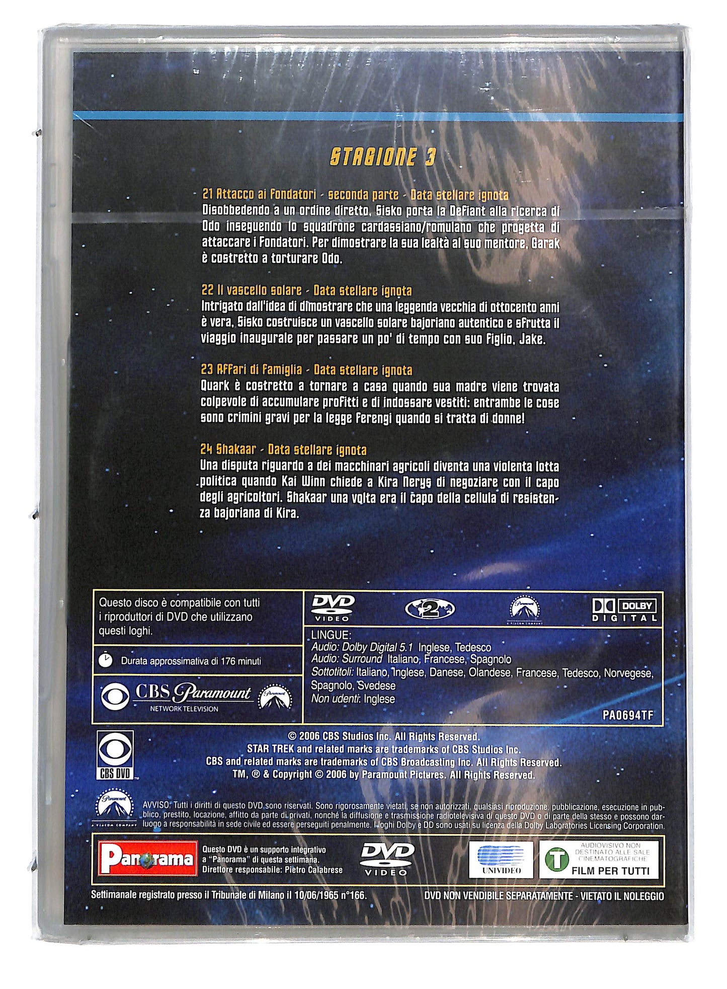 EBOND Star Trek: Deep Space Nine Stagione 3 Disco 6 EDITORIALE  DVD D721750