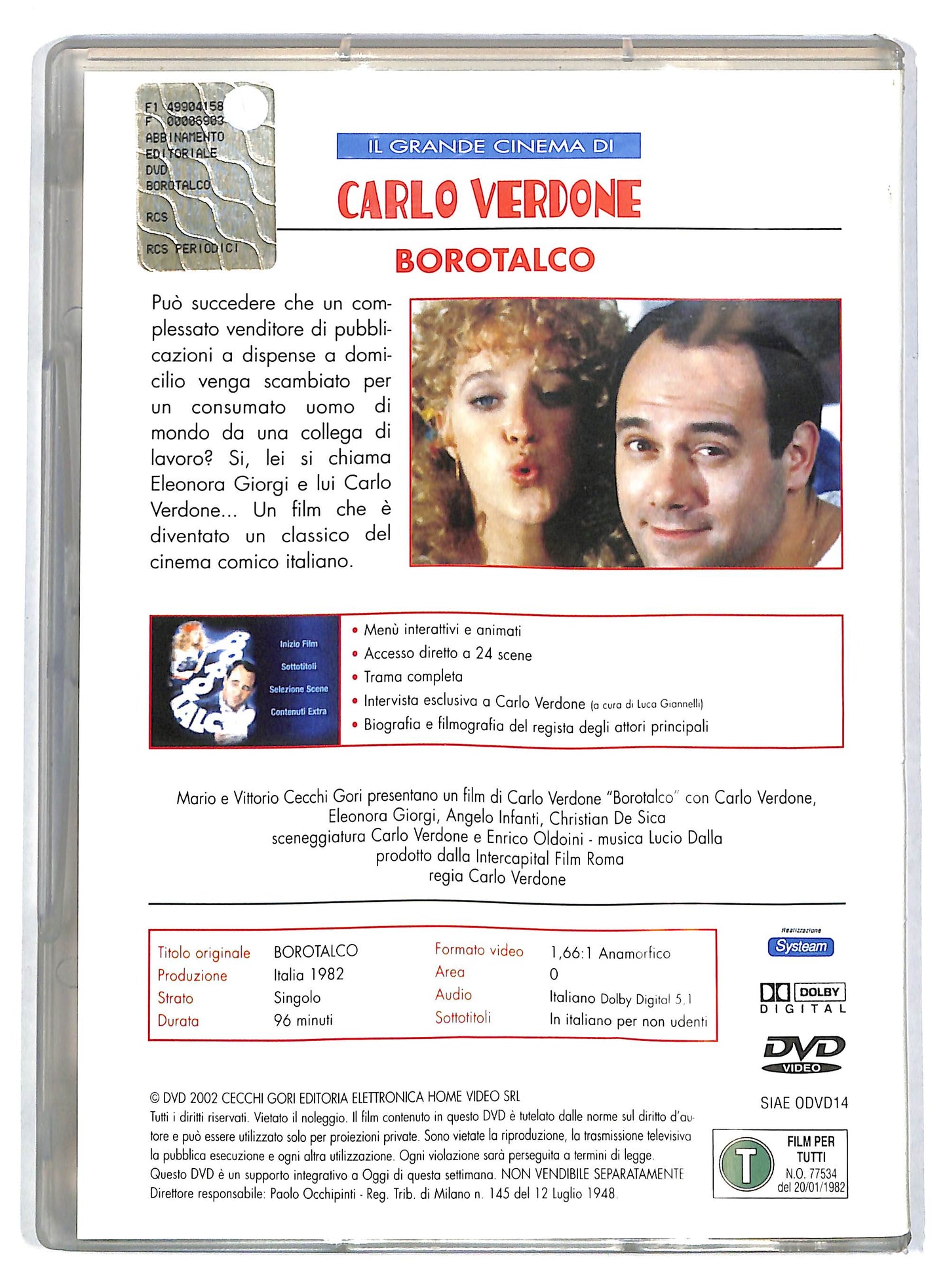 EBOND Il Grande cinema di Carlo Verdone - Borotalco  EDITORIALE  DVD D722143