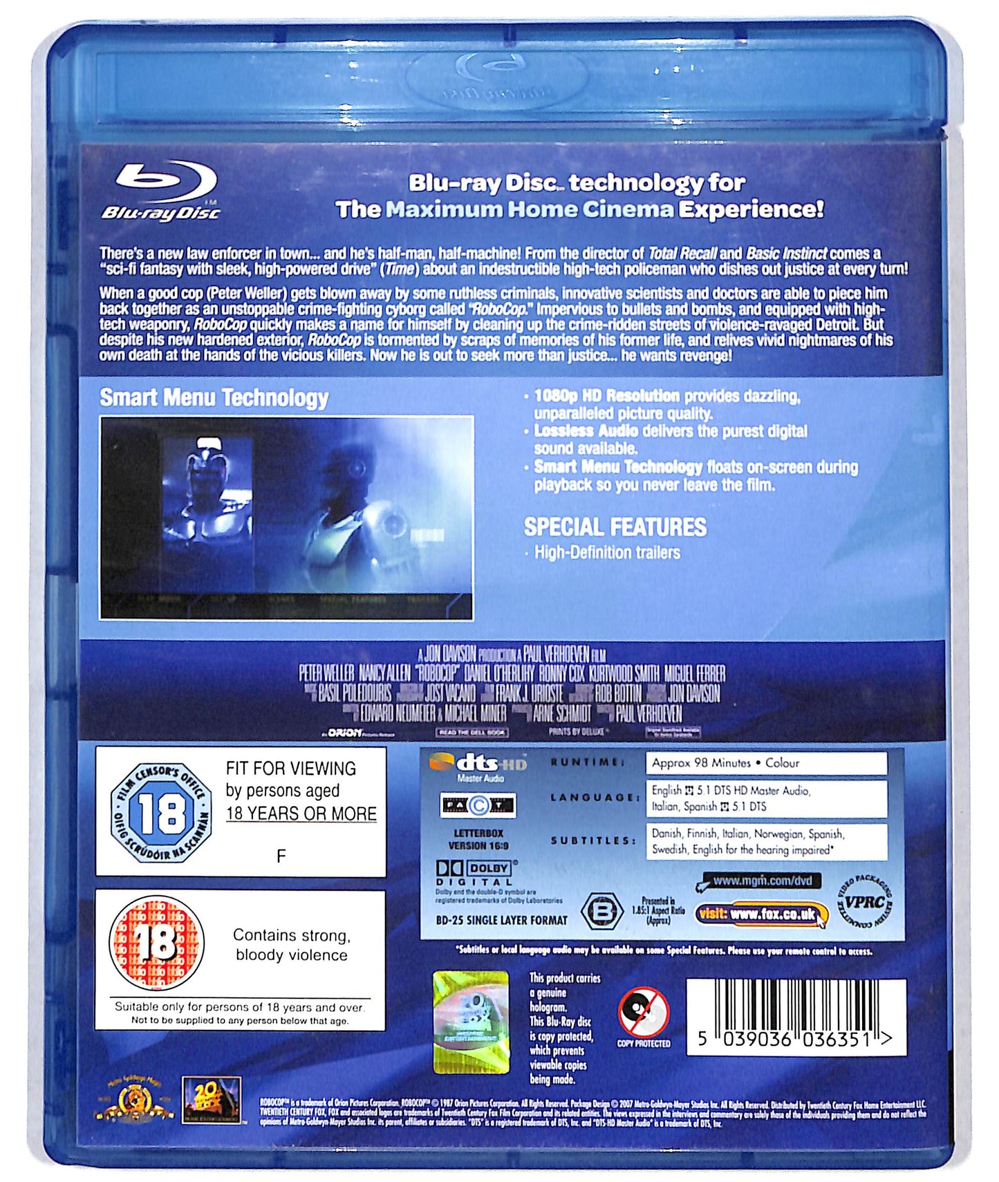 EBOND robocop - edizione regno unito BLURAY D723226
