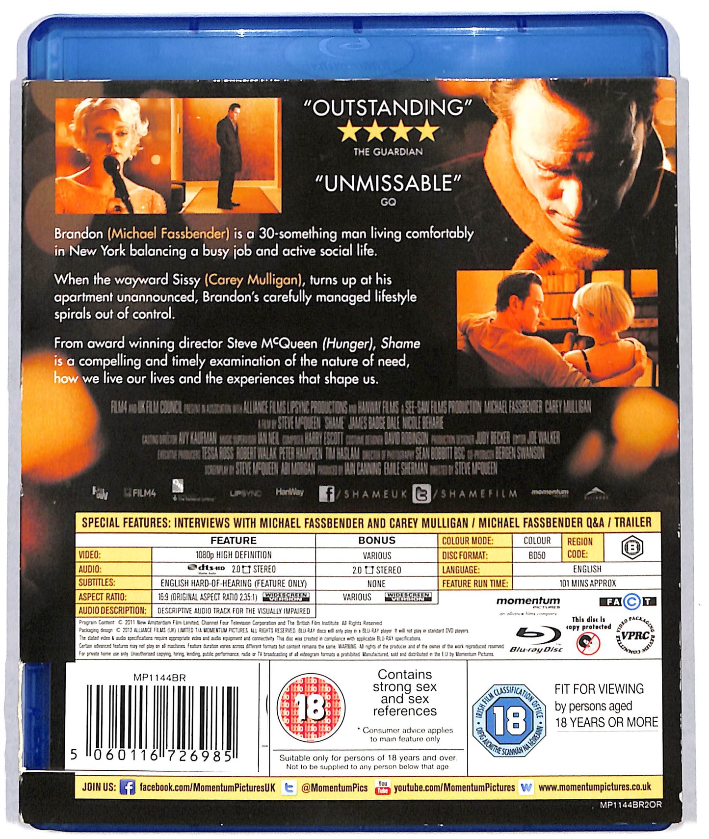 EBOND Shame - no italiano BLURAY D723244