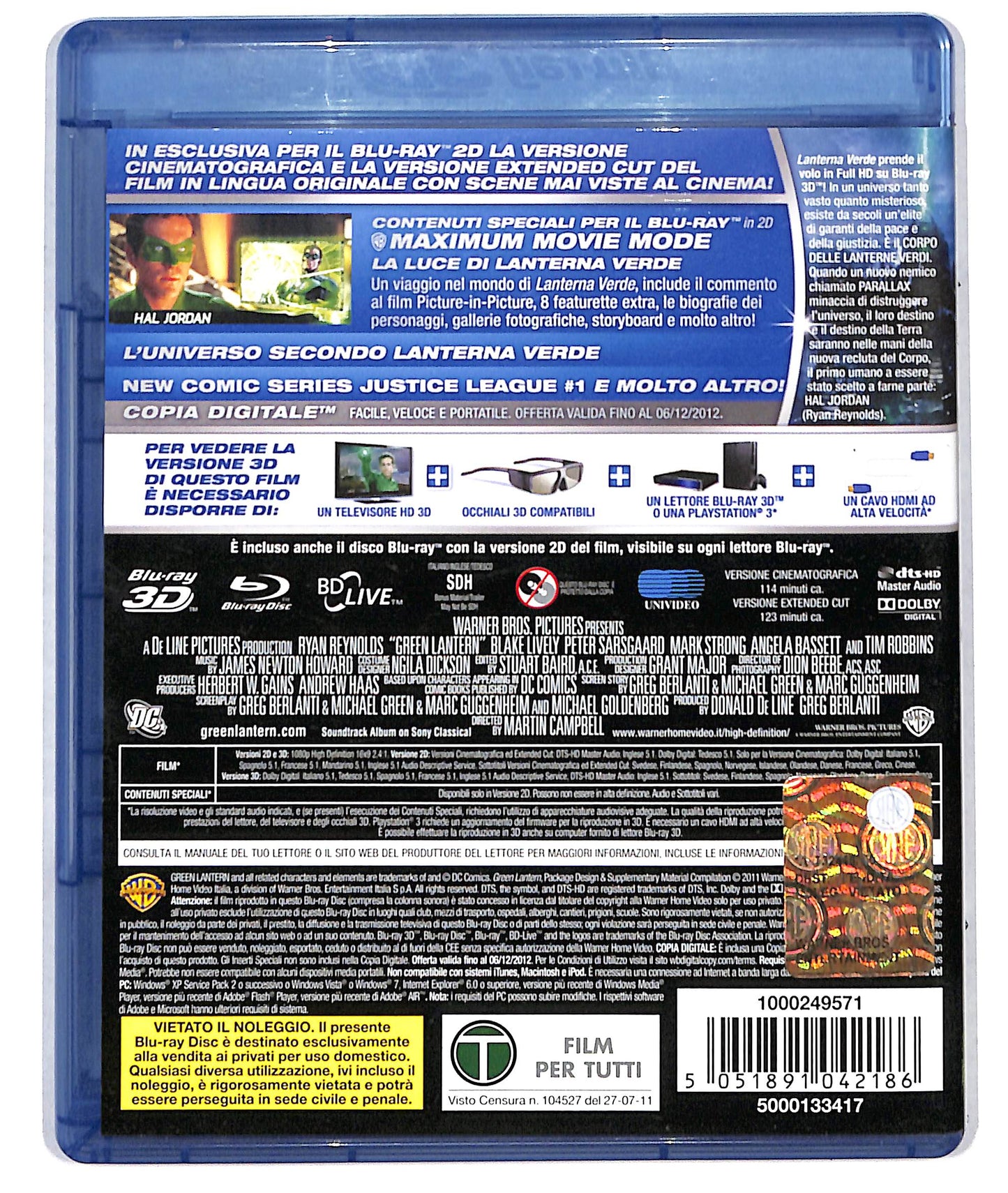 EBOND Lanterna Verde 3D - BLURAY 3D + BLURAY BLURAY D723944