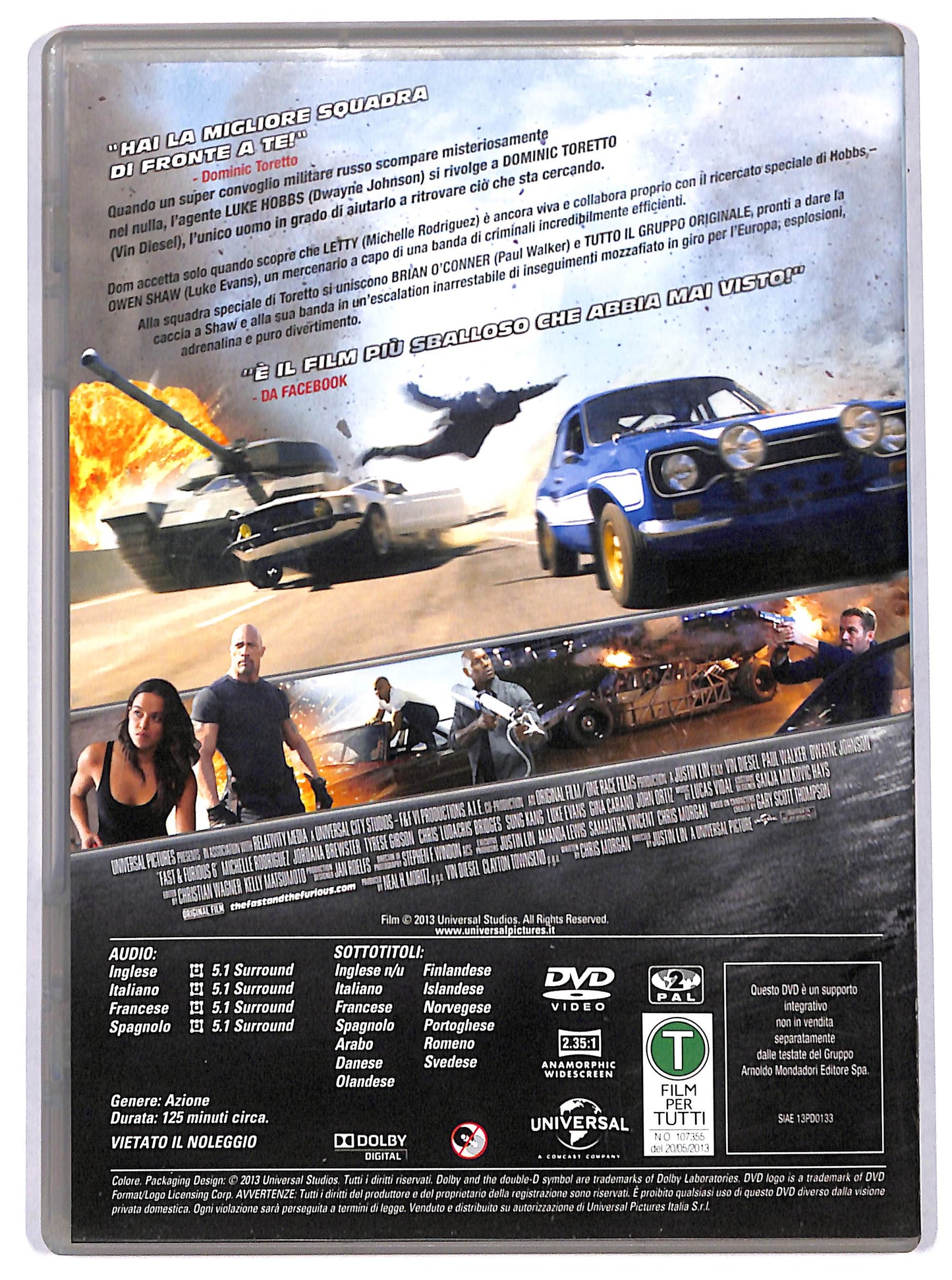 EBOND Fast & Furious 6  EDITORIALE DVD D724734