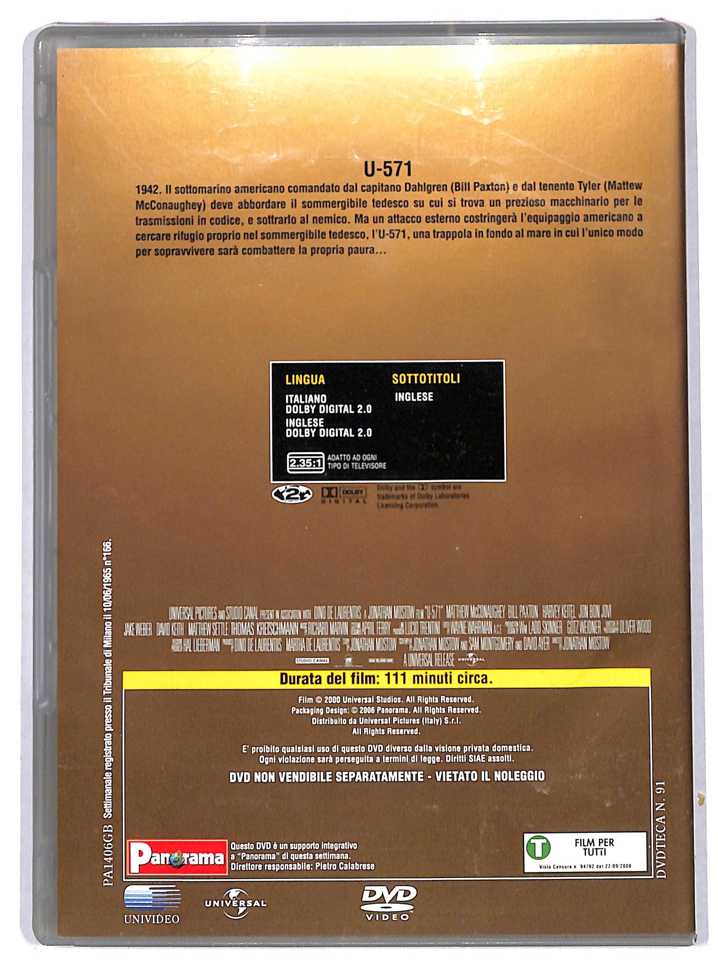 EBOND U-571  Editoriale EDITORIALE DVD D724922