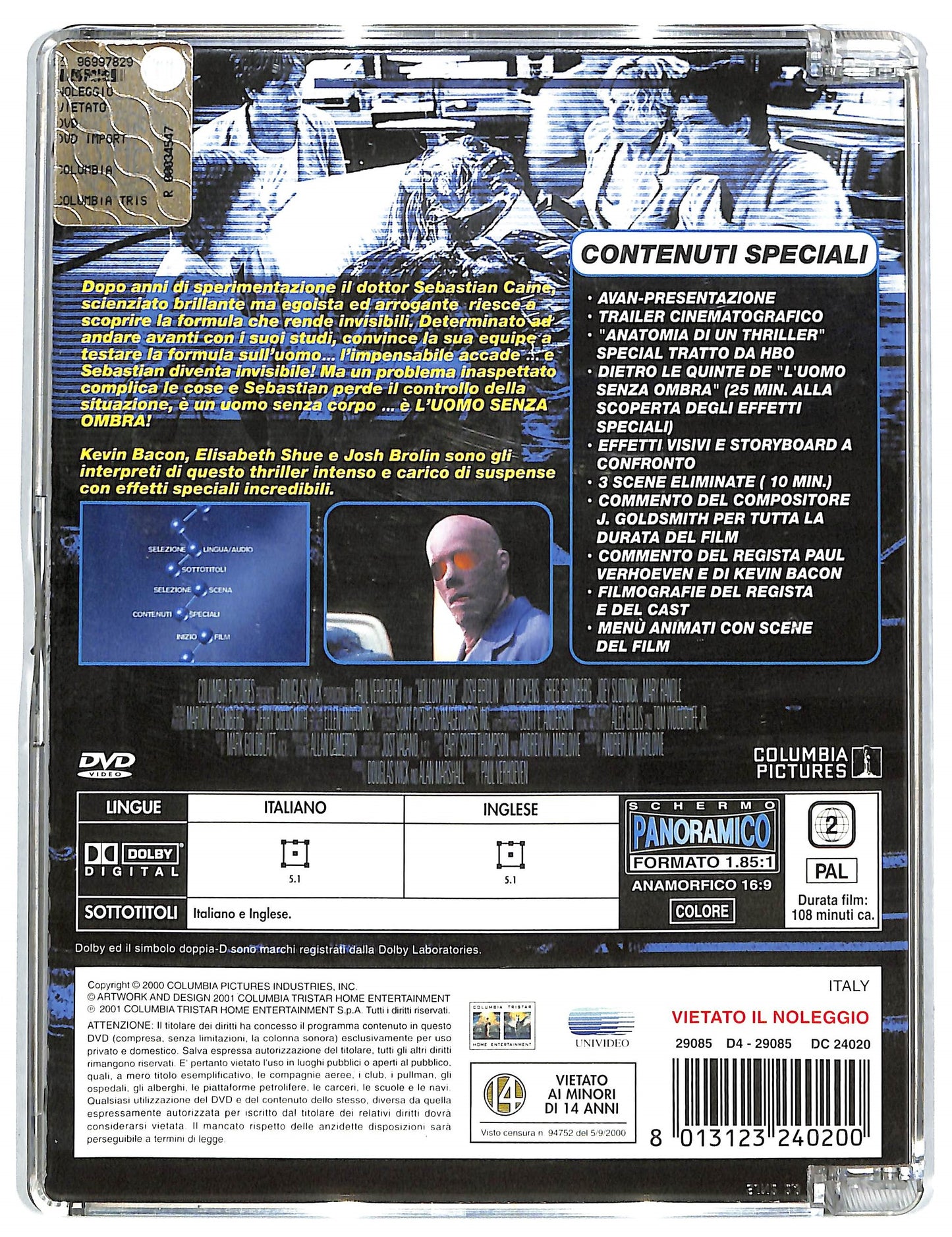 EBOND L'uomo senza ombra  SJB DVD D725358