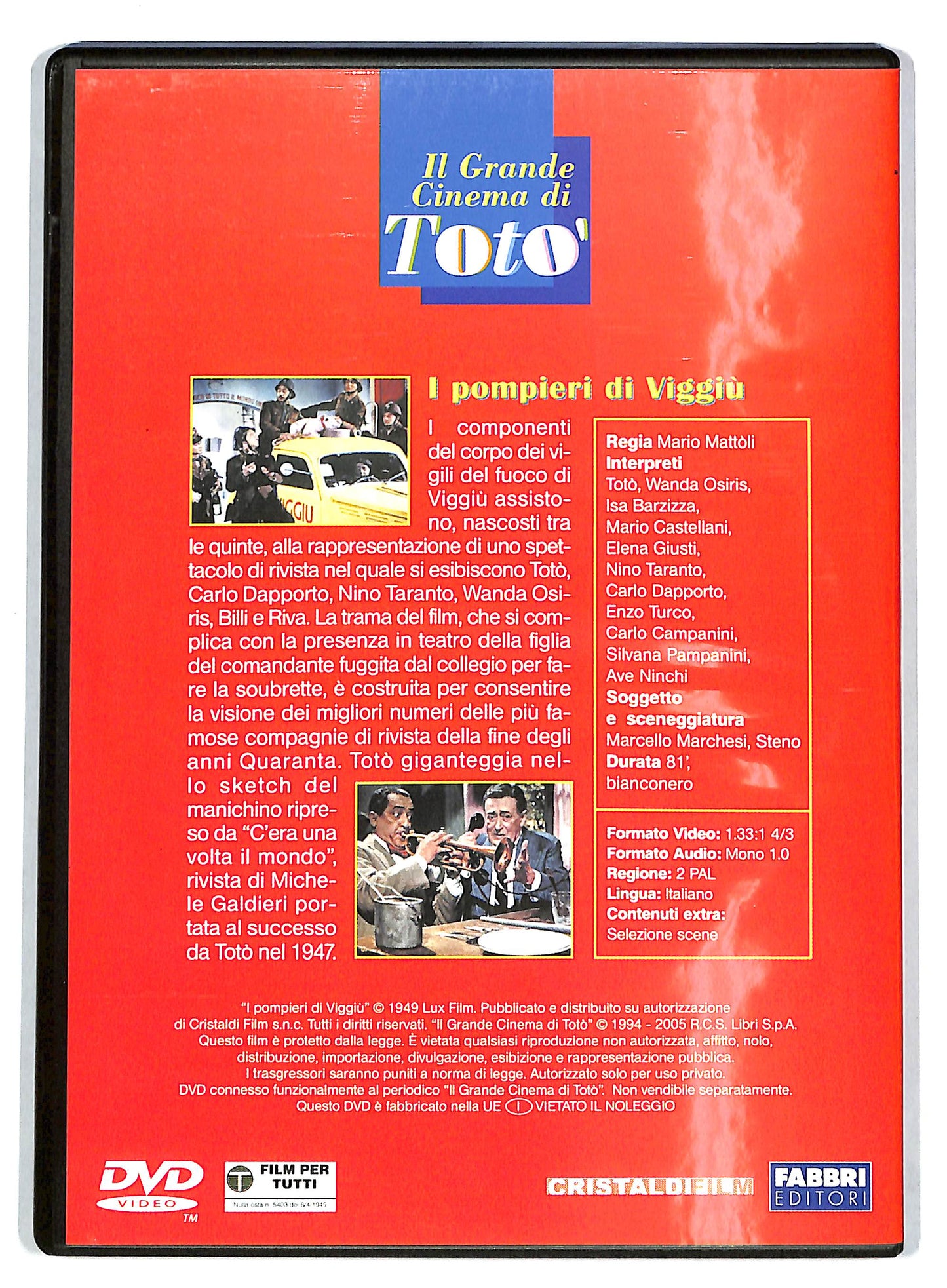 EBOND Il Grande Cinema di Toto - I pompieri di Viggiu EDITORIALE DVD D725814