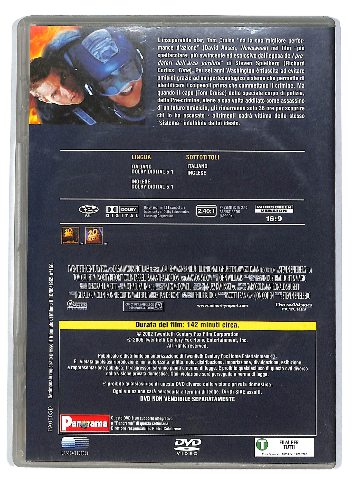 EBOND Minority Report EDITORIALE DVD D725934