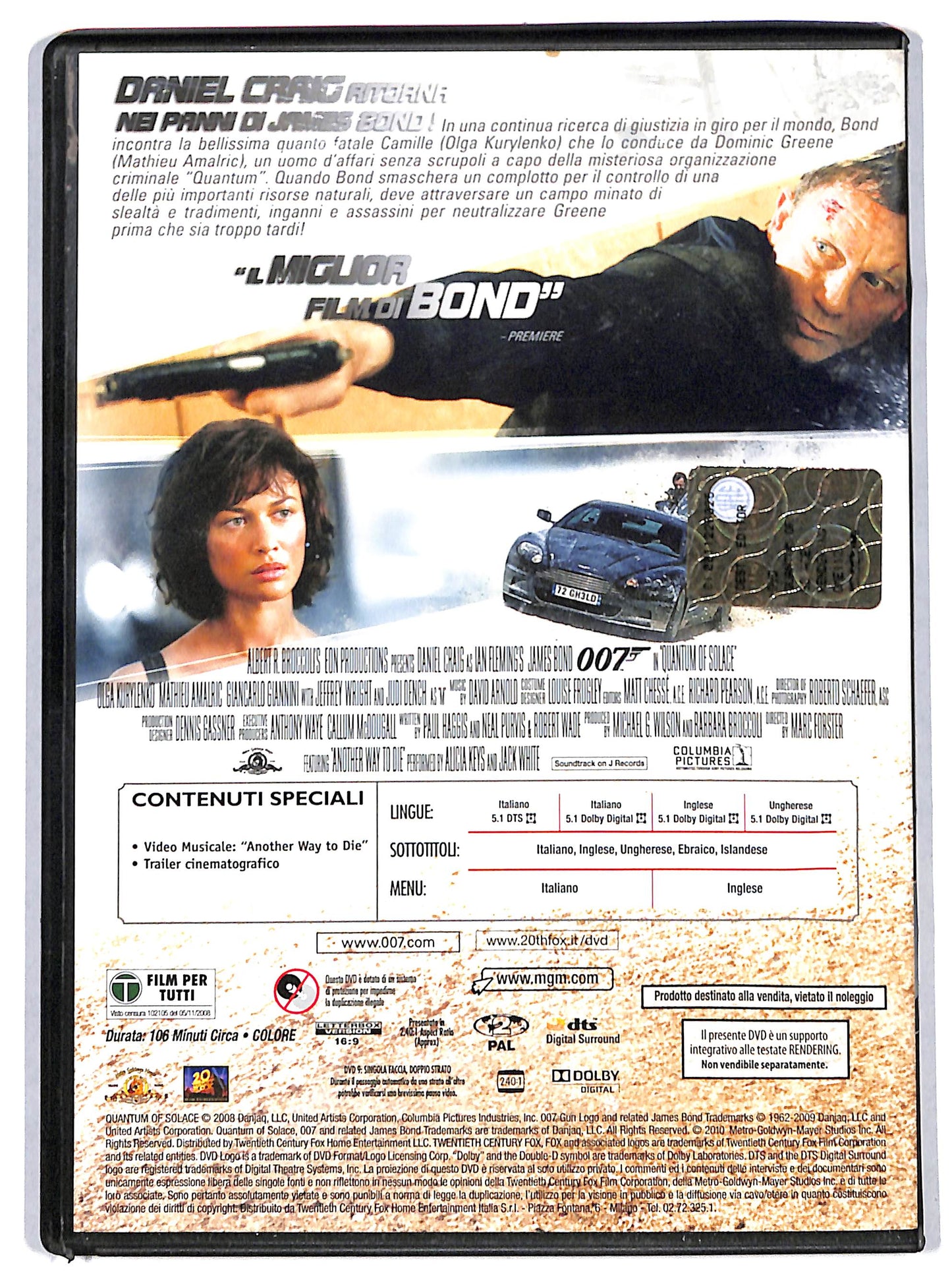 EBOND 007 - Quantum Of Solace  EDITORIALE  DVD D726538