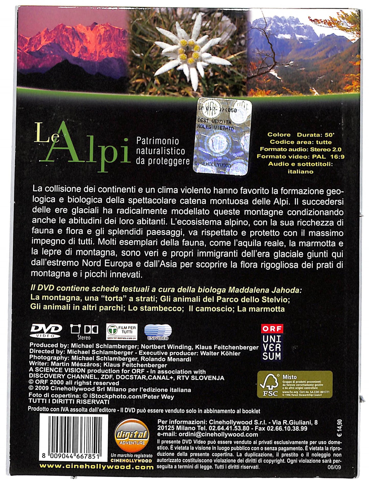 EBOND Le Alpi - Patrimonio naturalistico da proteggere (+booklet) DVD D726638