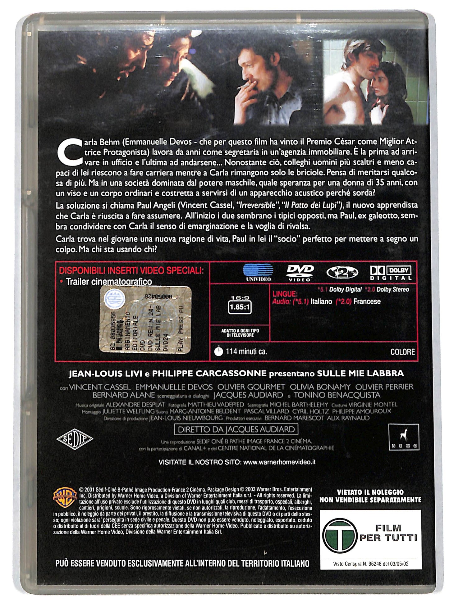 EBOND Sulle mie labbra  EDITORIALE DVD D726655