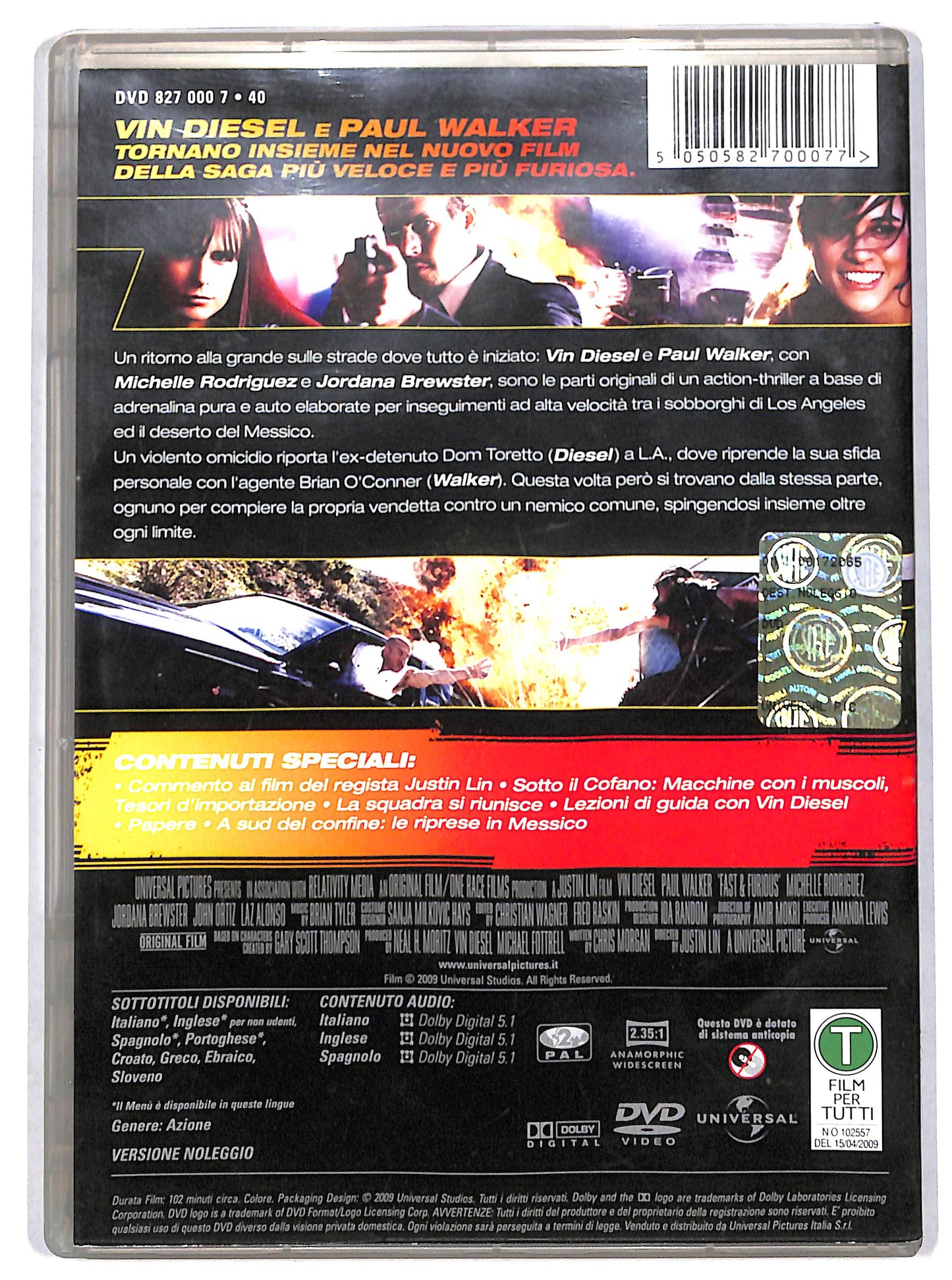EBOND Fast & Furious - Solo parti originali  NOLEGGIO DVD D727305