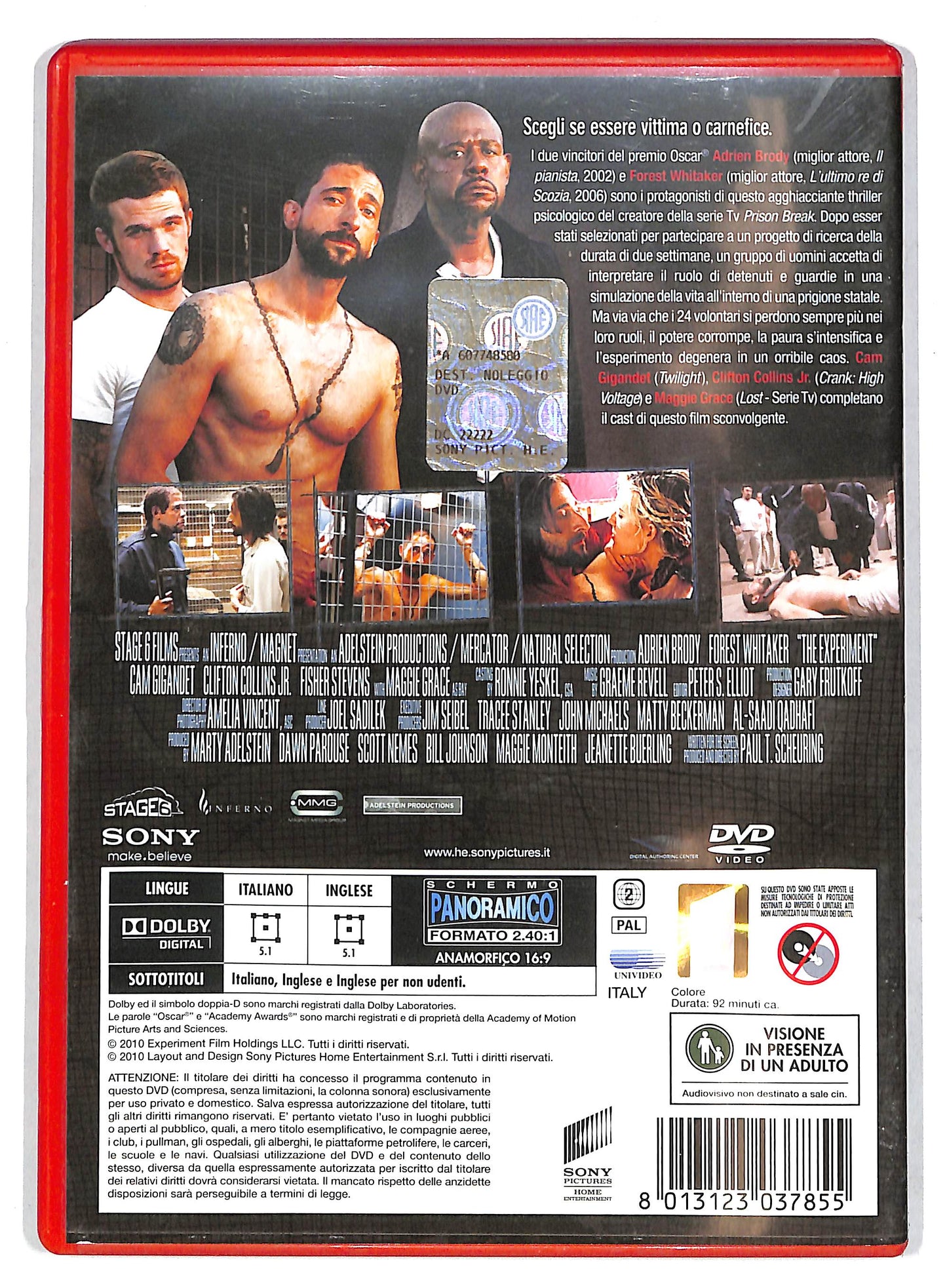 EBOND The Experiment NOLEGGIO DVD D727517