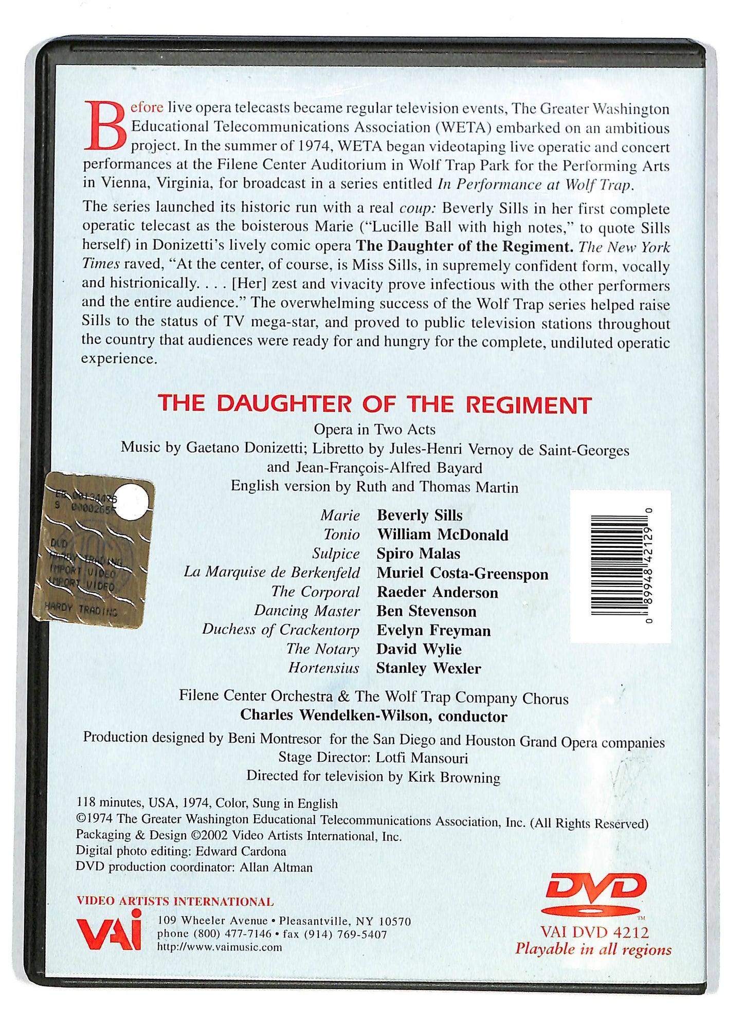 EBOND The Daughter Of The Regiment  DVD D727851