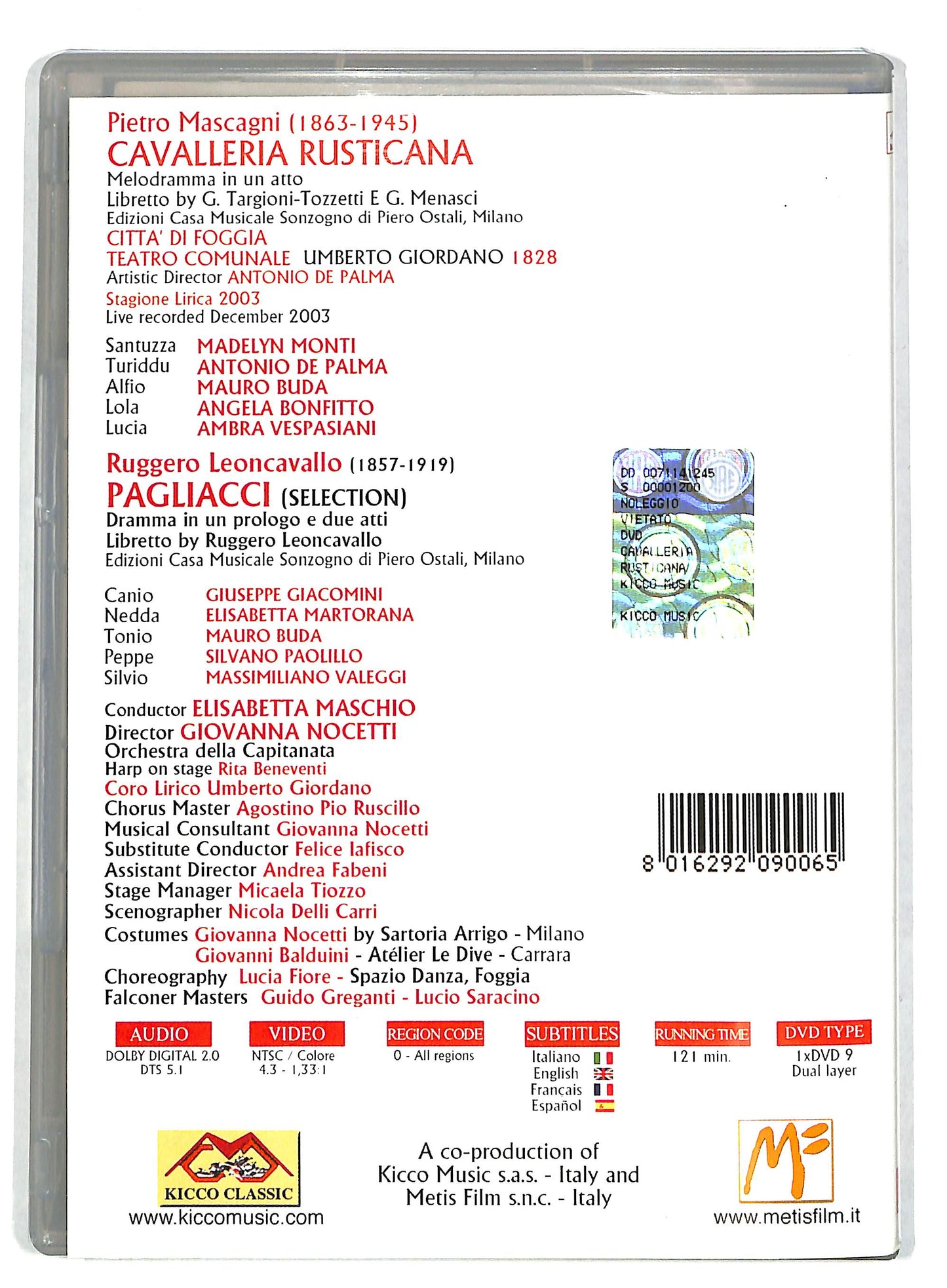 EBOND Cavalleria Rusticana E Pagliacci  DVD D727936
