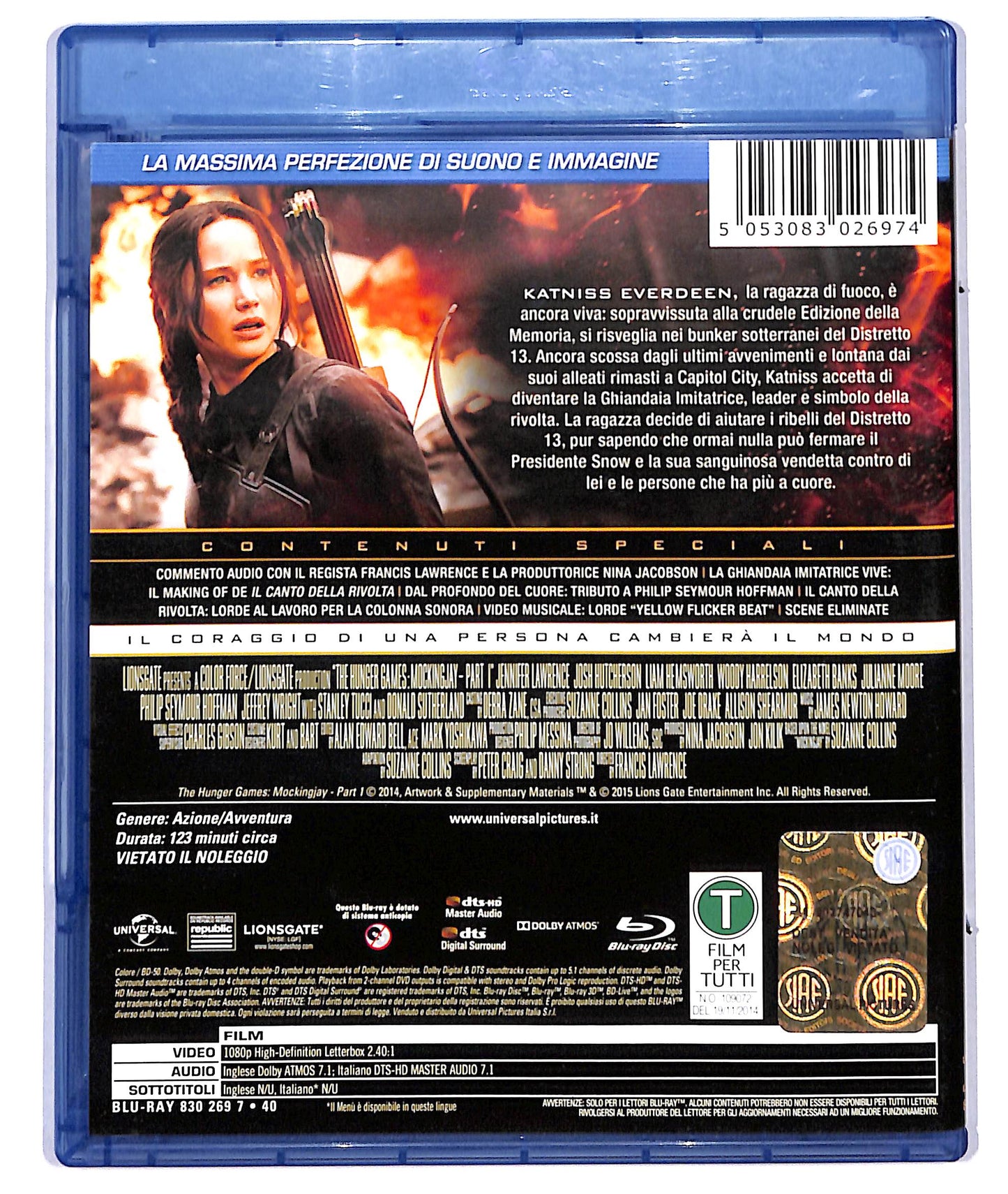 EBOND HUNGER GAME : IL CANTO DELLA RIVOLTA - PARTE 1 BLURAY D728236