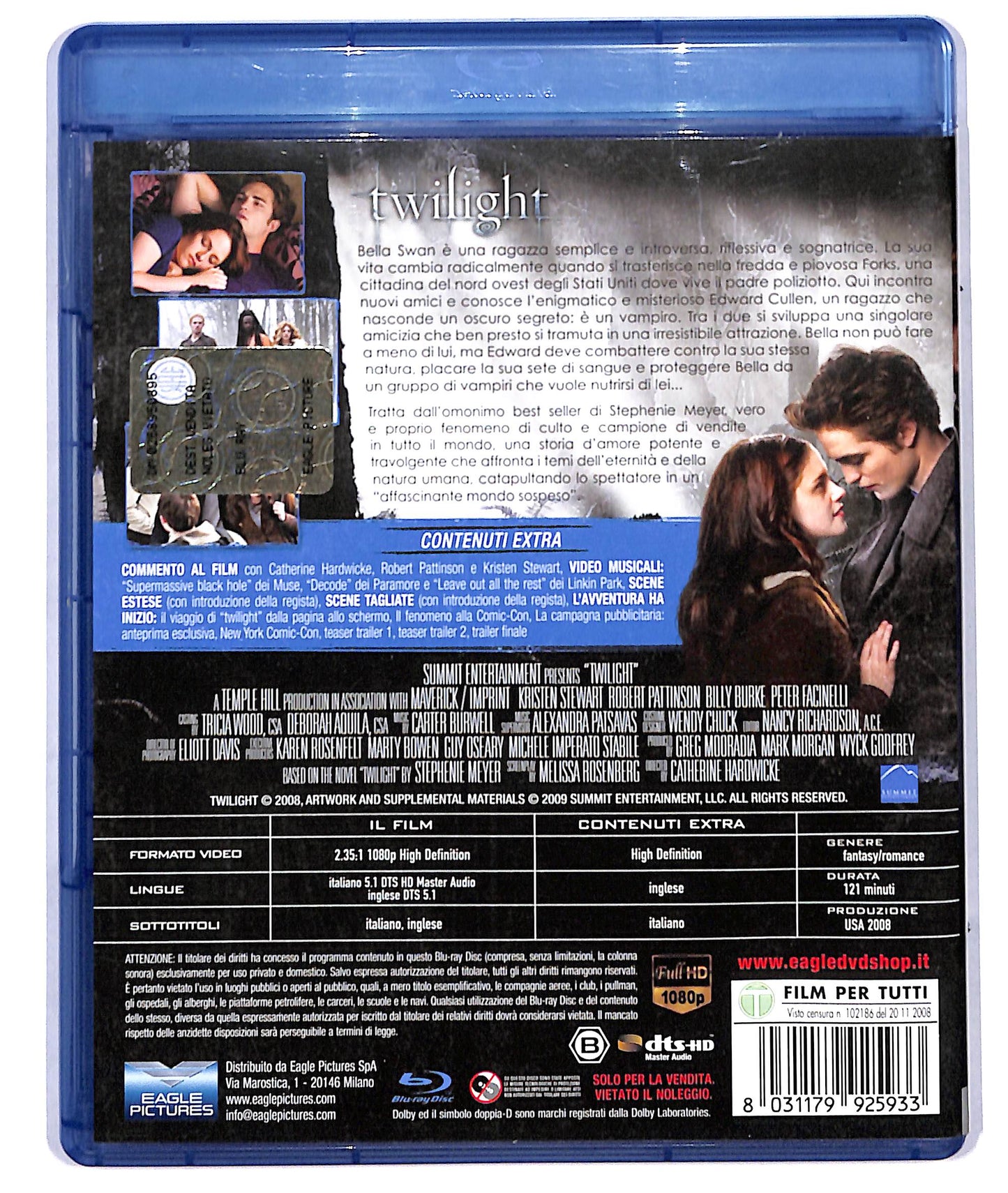EBOND Twilight  EDIZIONE SPECIALE  Slipcase BLURAY SLIM BLURAY D728237