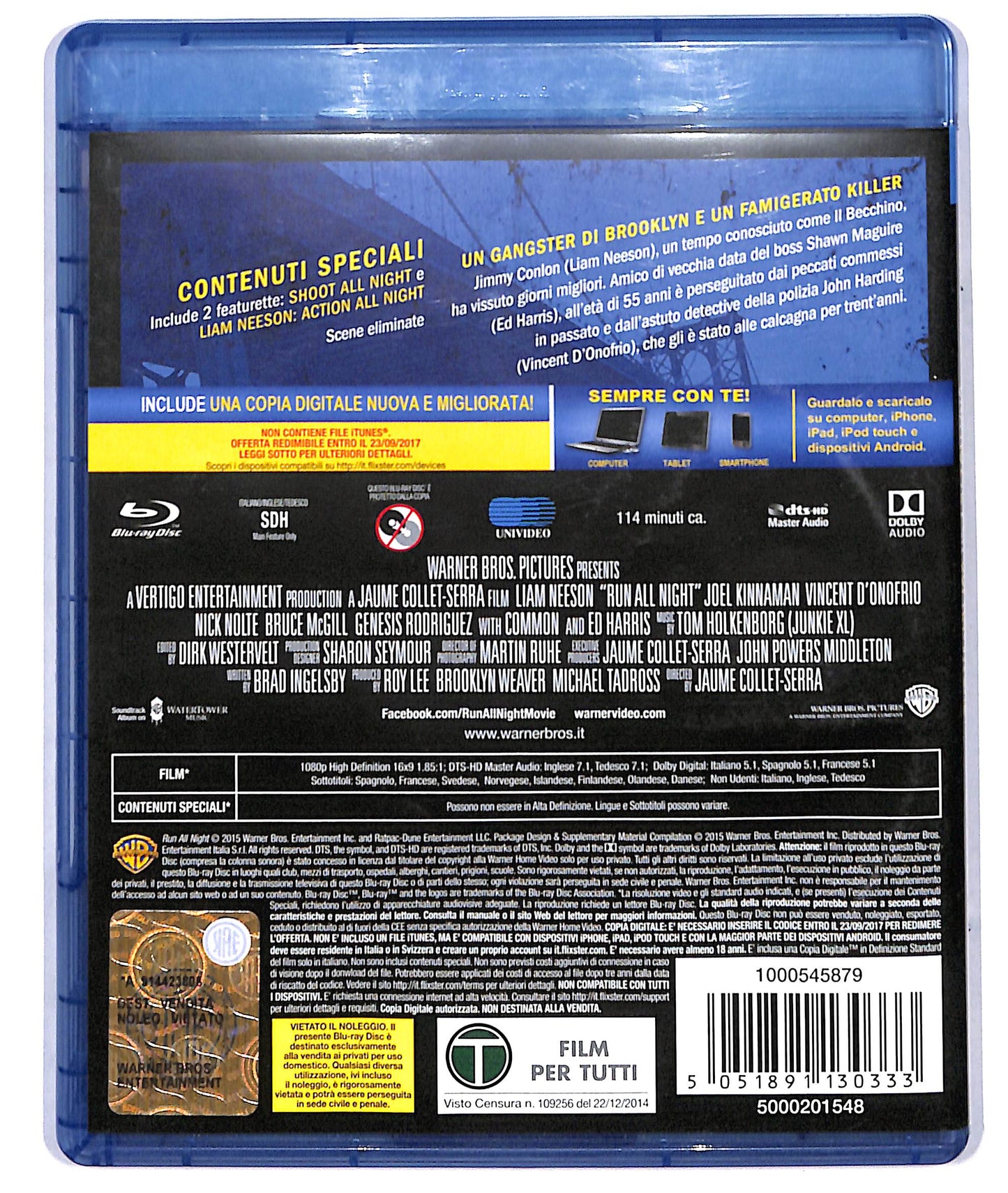 EBOND Run All Night + Copia Digitale BLURAY D728247