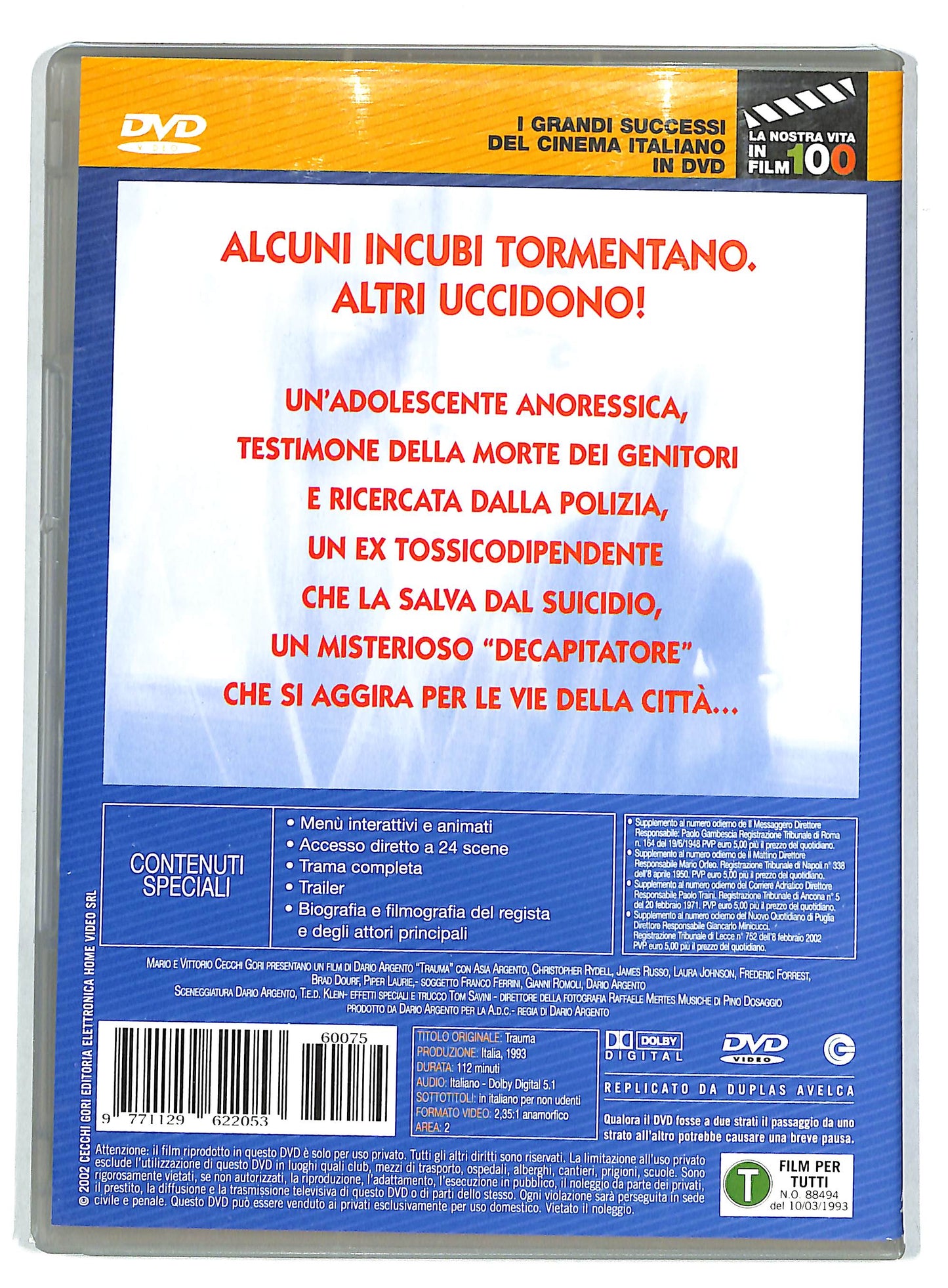 EBOND Trauma di Dario Argento  EDITORIALE DVD D728449