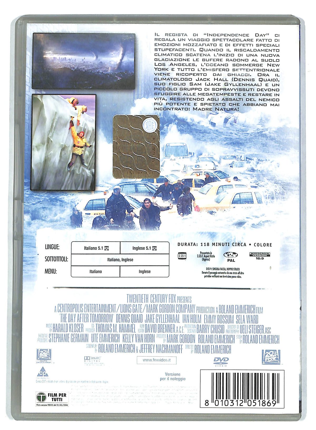 EBOND The Day After Tomorrow - L'alba Del Giorno Dopo DVD Ex Noleggio NOLEGGIO D728630