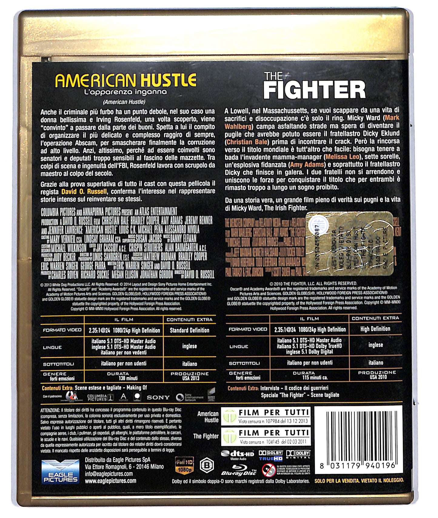 EBOND American Hustle  L'apparenza Inganna + The Fighter  BLURAY D729117