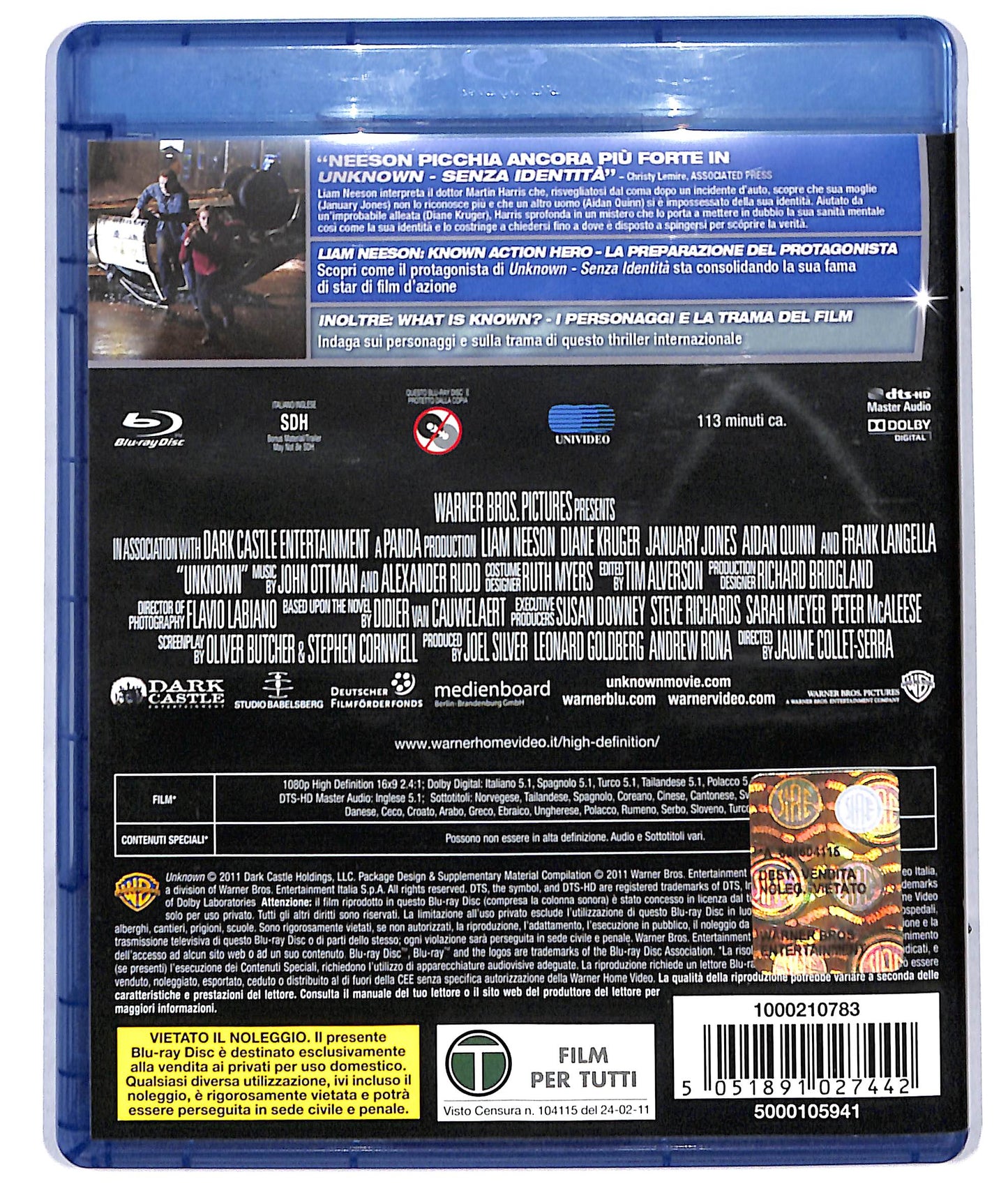 EBOND Unknown - Senza Identita BLURAY D729171