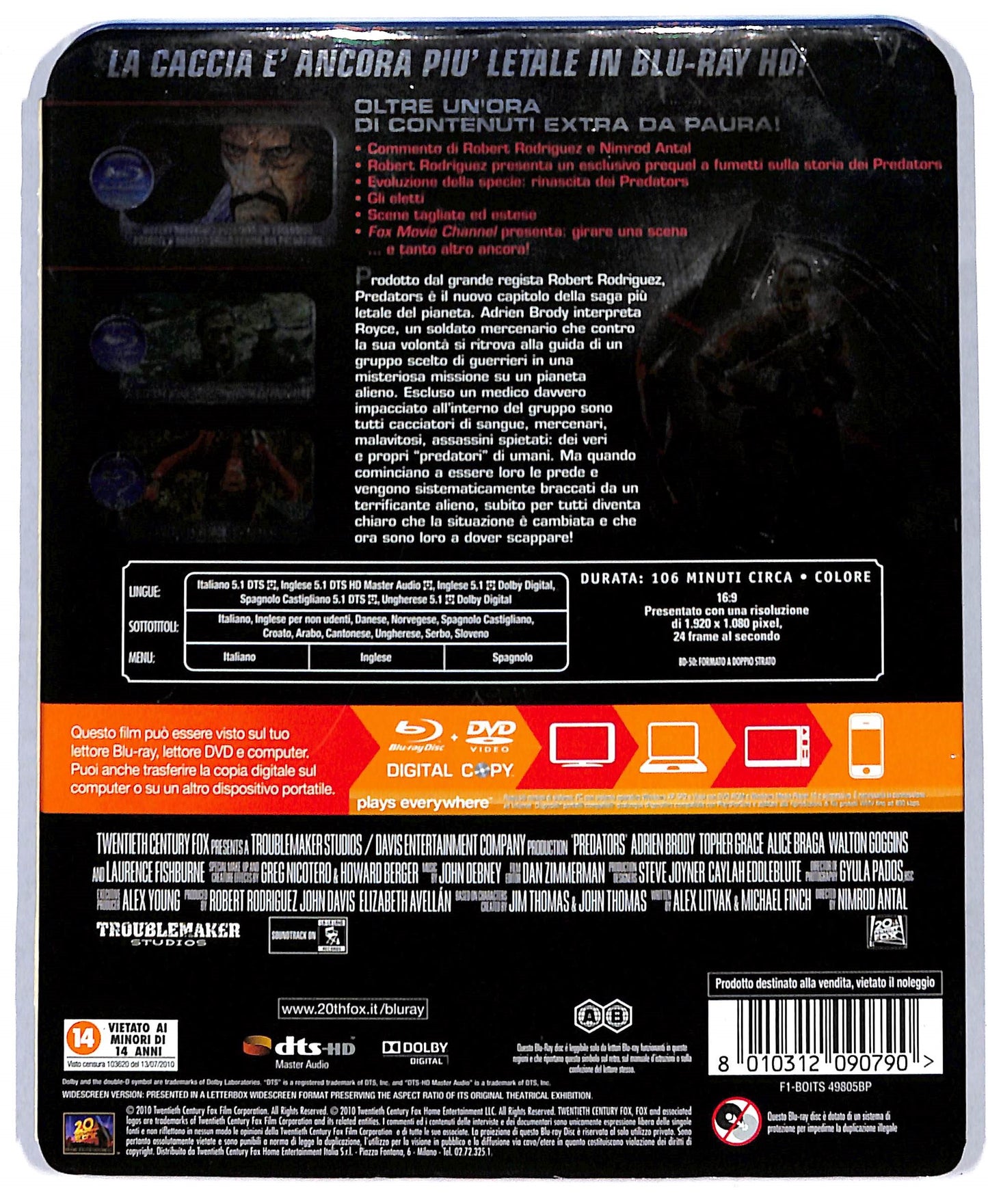 EBOND Predators - cofanetto DVD + DIGITAL COPY + BLURAY  BLURAY BLURAY D729276