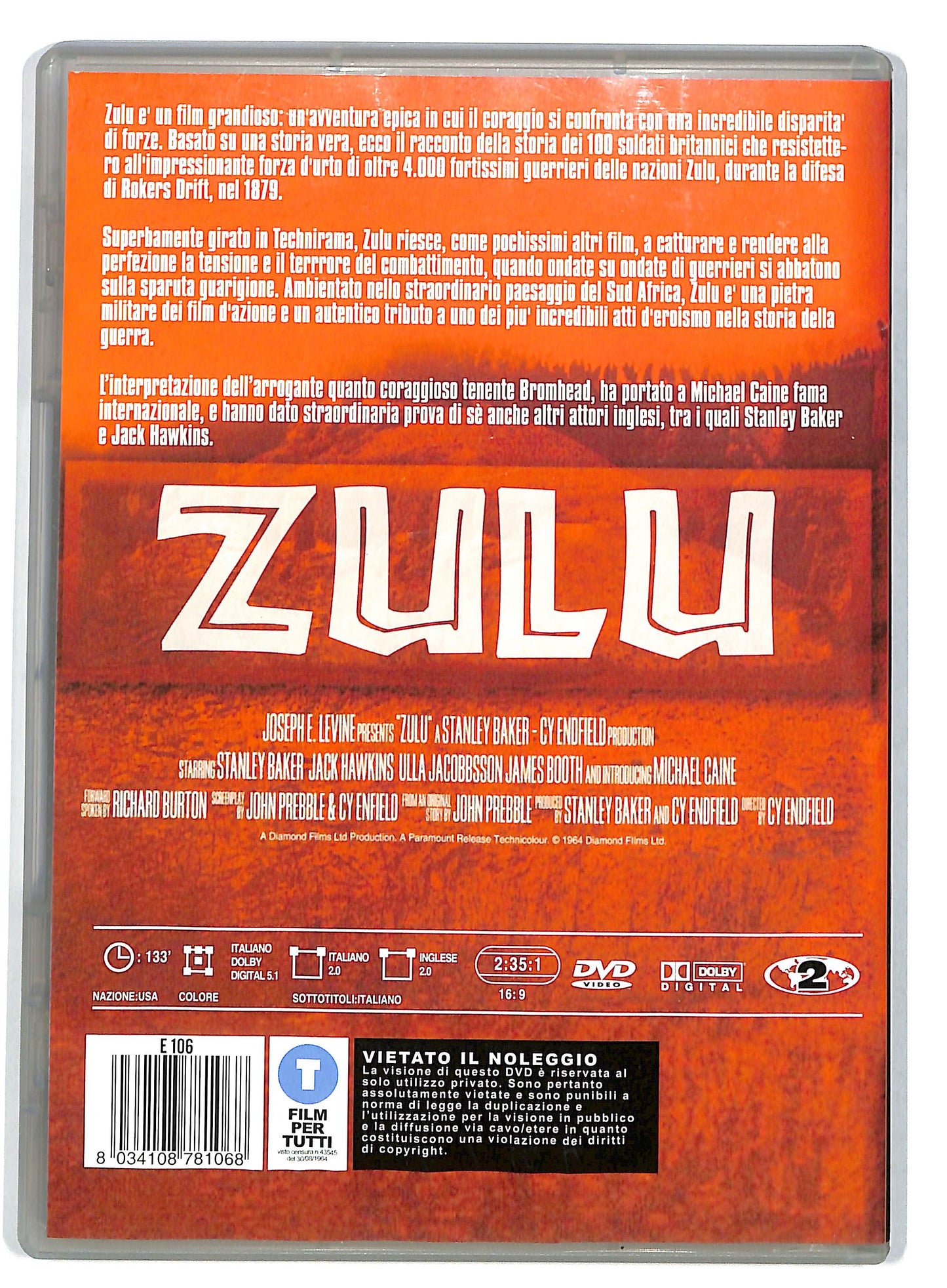 EBOND Zulu (1964) Di Cy Endfield Con Michael Caine DVD D729807