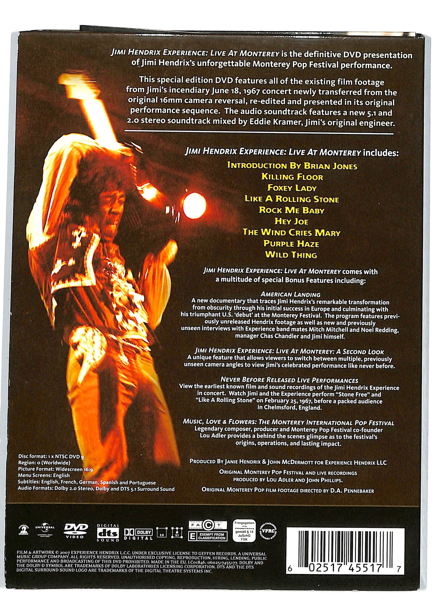 EBOND Jimi Hendrix - Live at Monterey DVD D729825