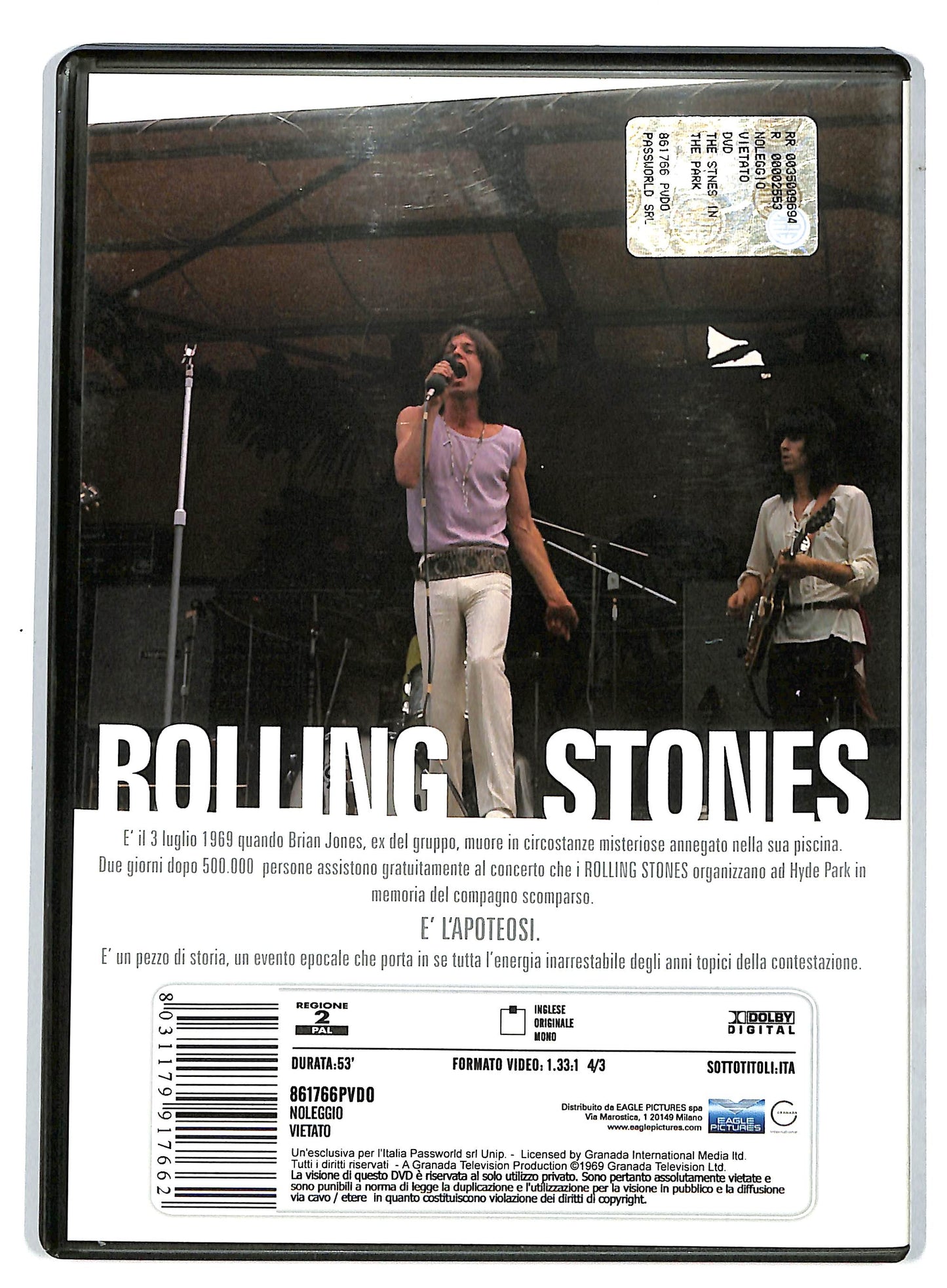 EBOND Rolling Stones – The Stones  In The Park DVD Editoriale EDITORIALE D729901