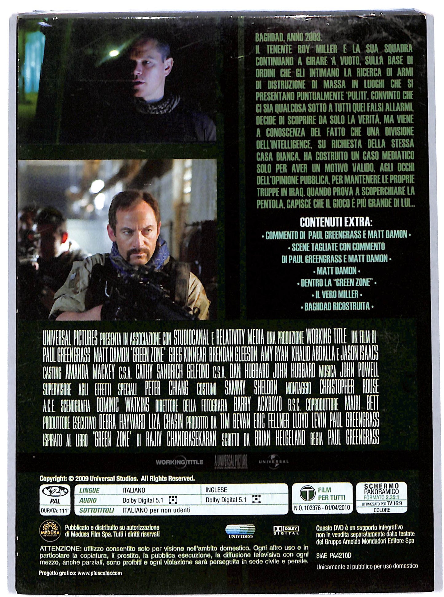 EBOND Green Zone  EDITORIALE DVD D731339