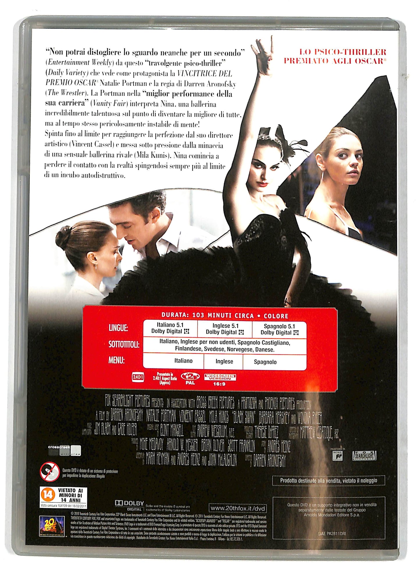 EBOND Il cigno nero  EDITORIALE DVD D732011