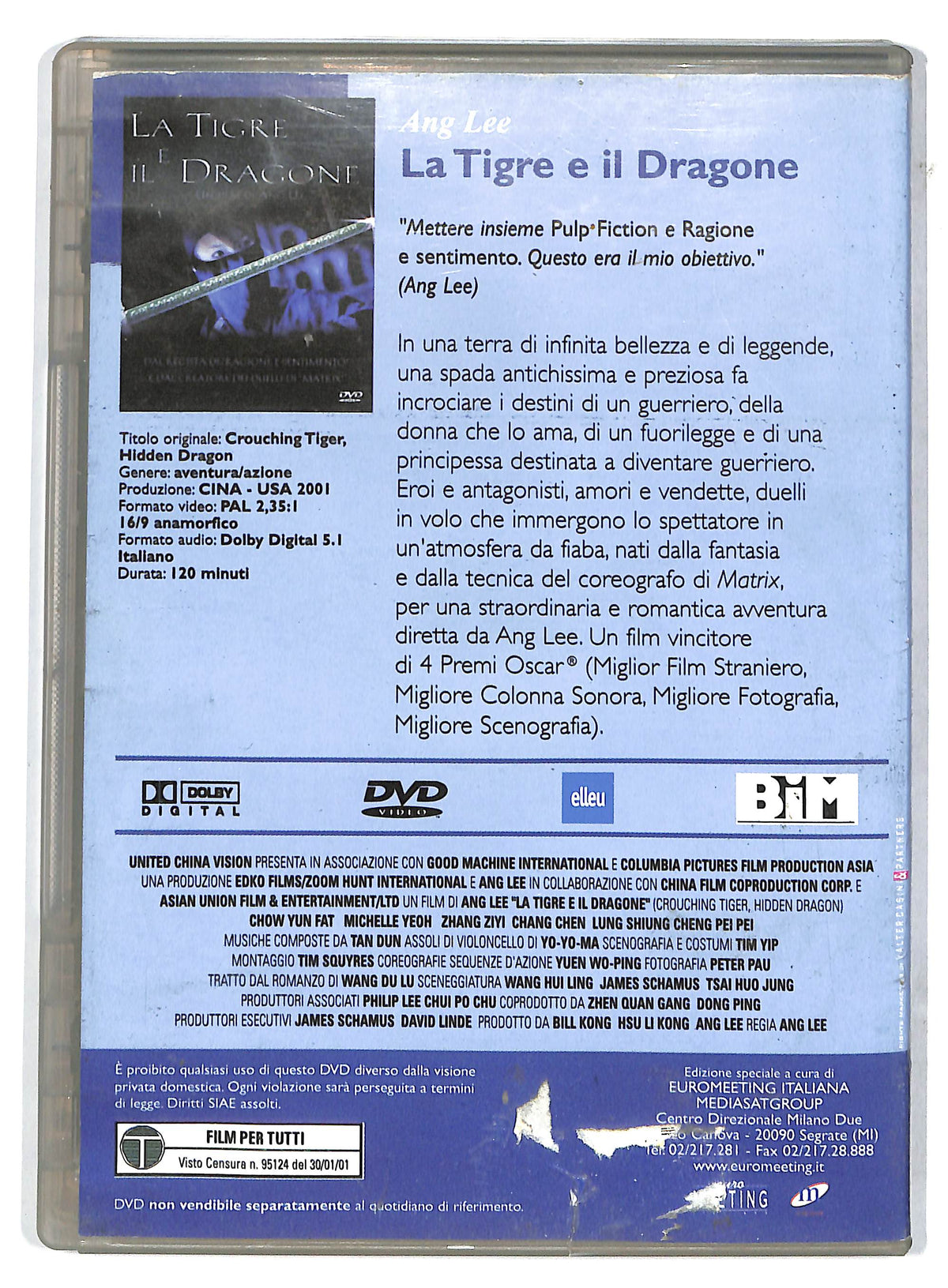 EBOND La Tigre E Il Dragone Di Ang Lee DVD Editoriale EDITORIALE D732957