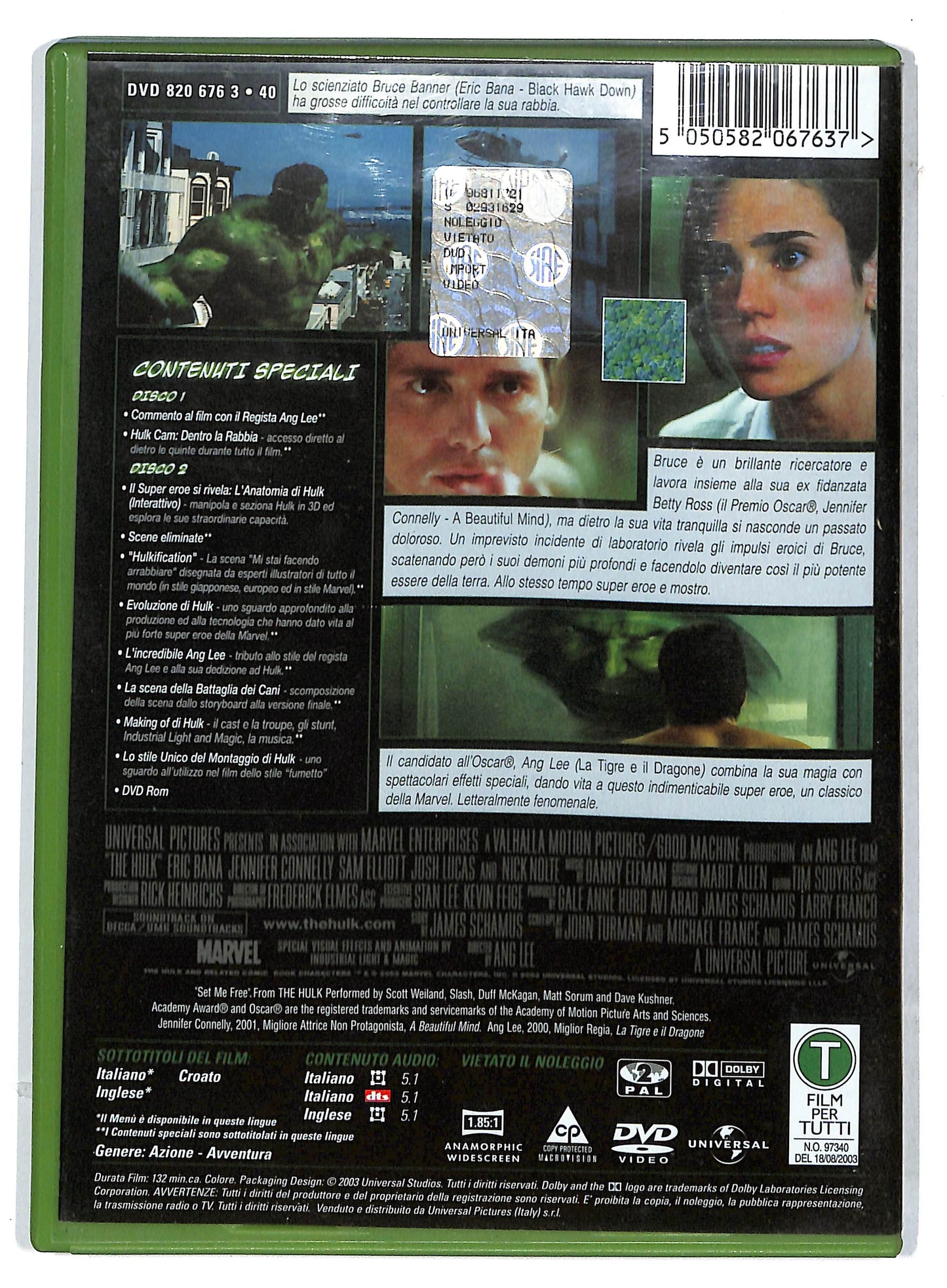 EBOND Hulk  EDIZIONE SPECIALE 2 dischi  DVD D733135