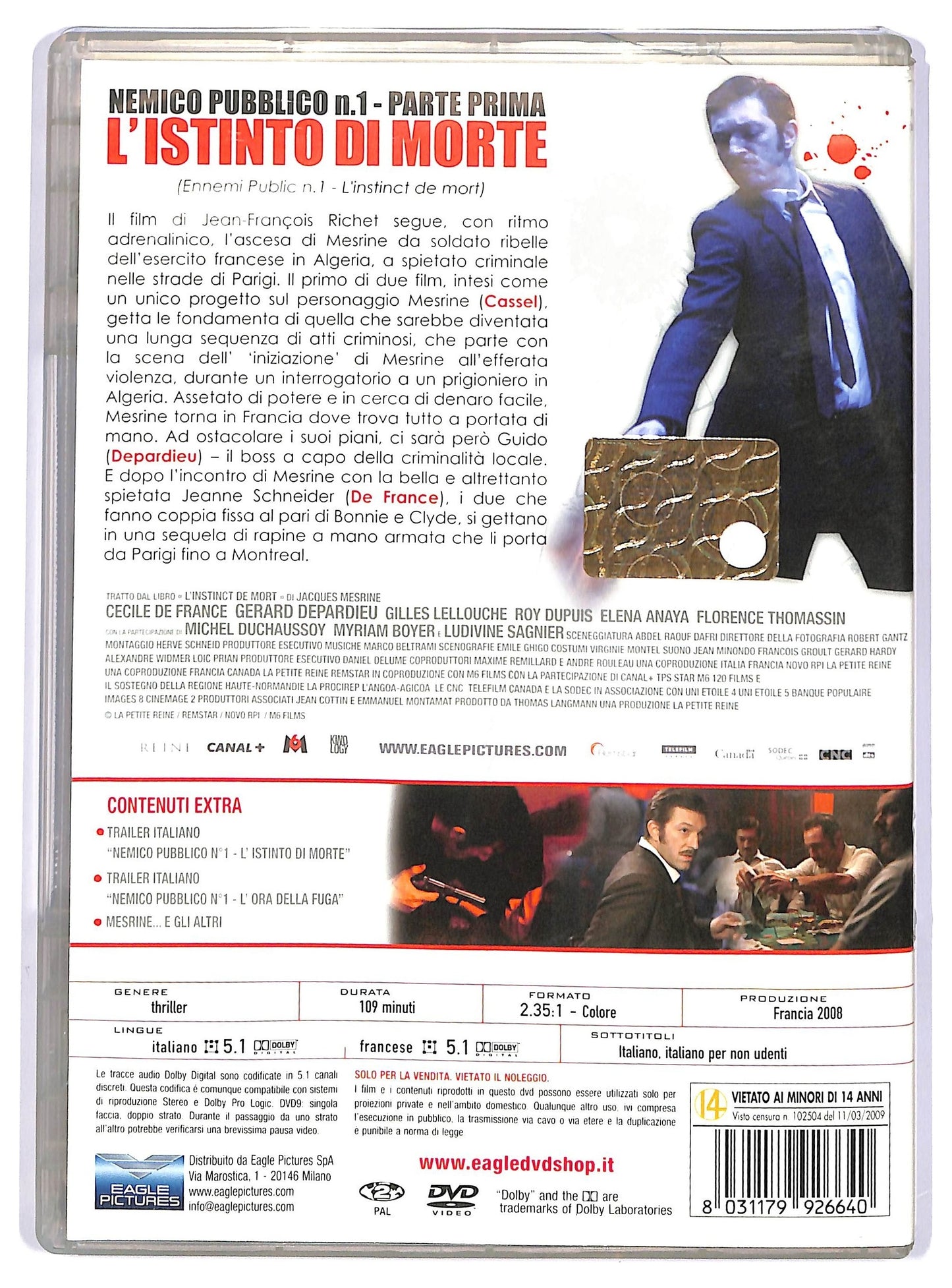 EBOND Nemico Pubblico N. 1. L'istinto Di Morte  DVD D733256
