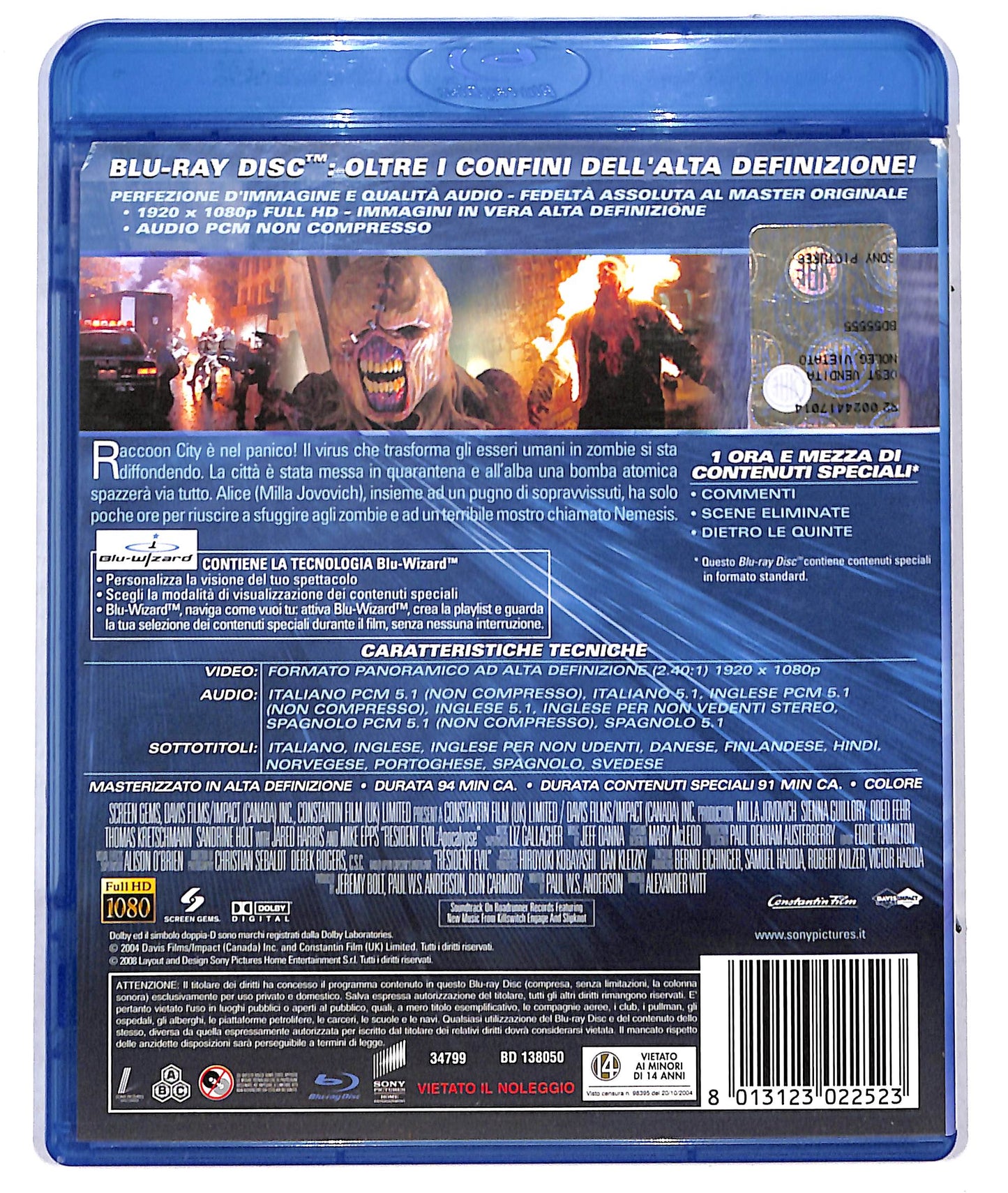 EBOND resident evil: apocalypse BLURAY D733515