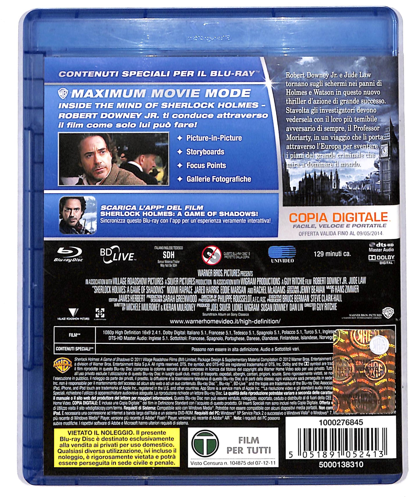 EBOND Sherlock Holmes - Gioco di ombre BLURAY D733528