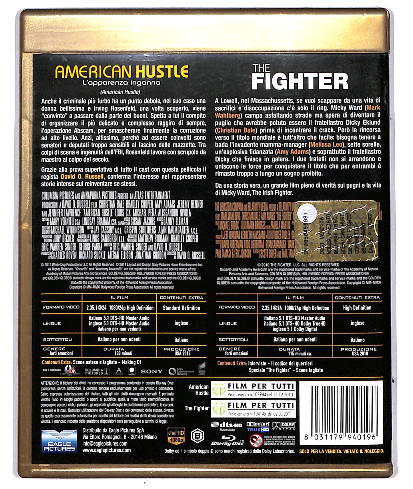 EBOND American Hustle  L'apparenza Inganna + The Fighter  BLURAY D733644