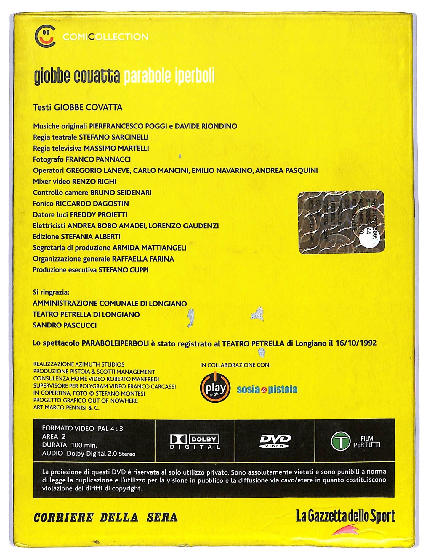 EBOND Giobbe Covatta - Parabole Iperboli EDITORIALE DVD D734110